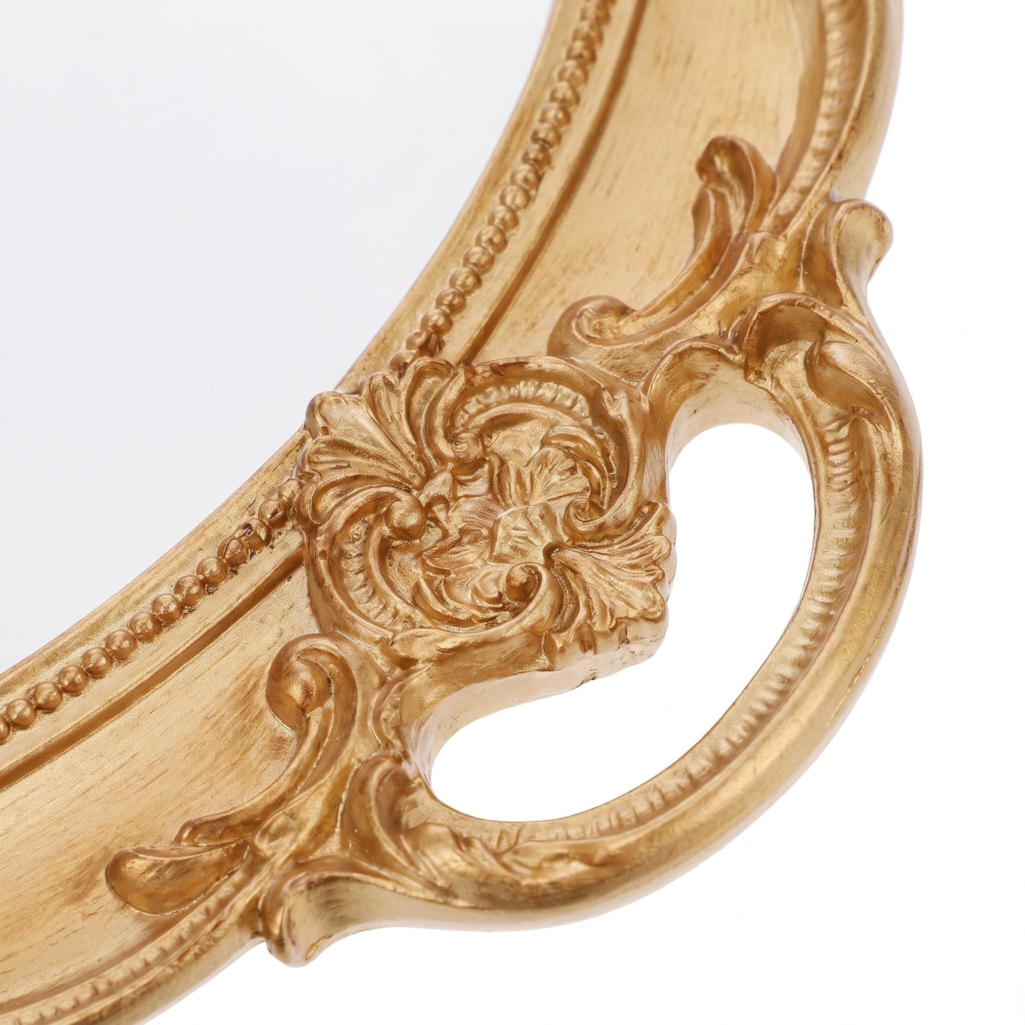 Toddmomy 2 bandejas ovaladas Decorativas Doradas para Espejo, Organizador d | Bandeja de tocador con espejo, elegantes asas laterales para facilitar su transporte. Bandeja de almacenamiento para perfumes