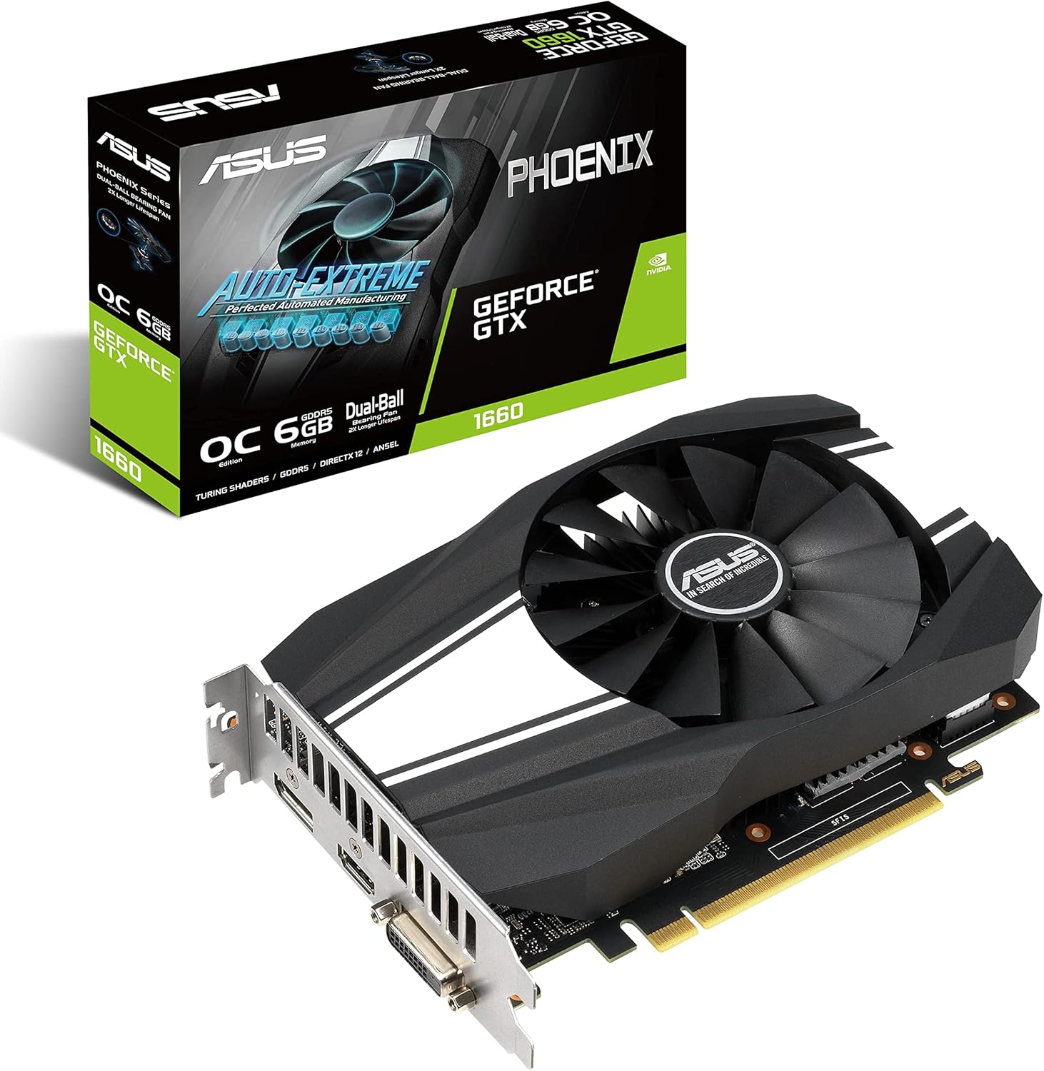 ASUS Phoenix GeForce GTX 1660 OC Edition 6 GB GDDR5, Scheda Video Gaming, Dissipatore Monoventola per HTPC ASUS Phoenix GeForce GTX 1660 OC Edition 6 GB GDDR5, Scheda Video Gaming, Dissipatore Monoventola per HTPC