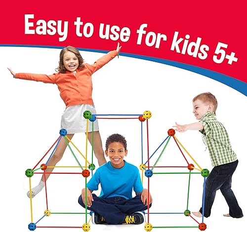 Miniatura 2 de Shape28 - Kit de construcción de fortalezas  85 piezas con bolsa de almacenamiento  Kit de construcción de fuertes multicolor  85 piezas con bolsa