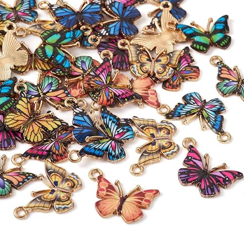 Vista 68 de Cheriswelry 30 dijes de aleación de cono de pino y ardilla, chapados en oro claro, con forma de cono de pino y ardilla, adornos colgantes de 0.47 a