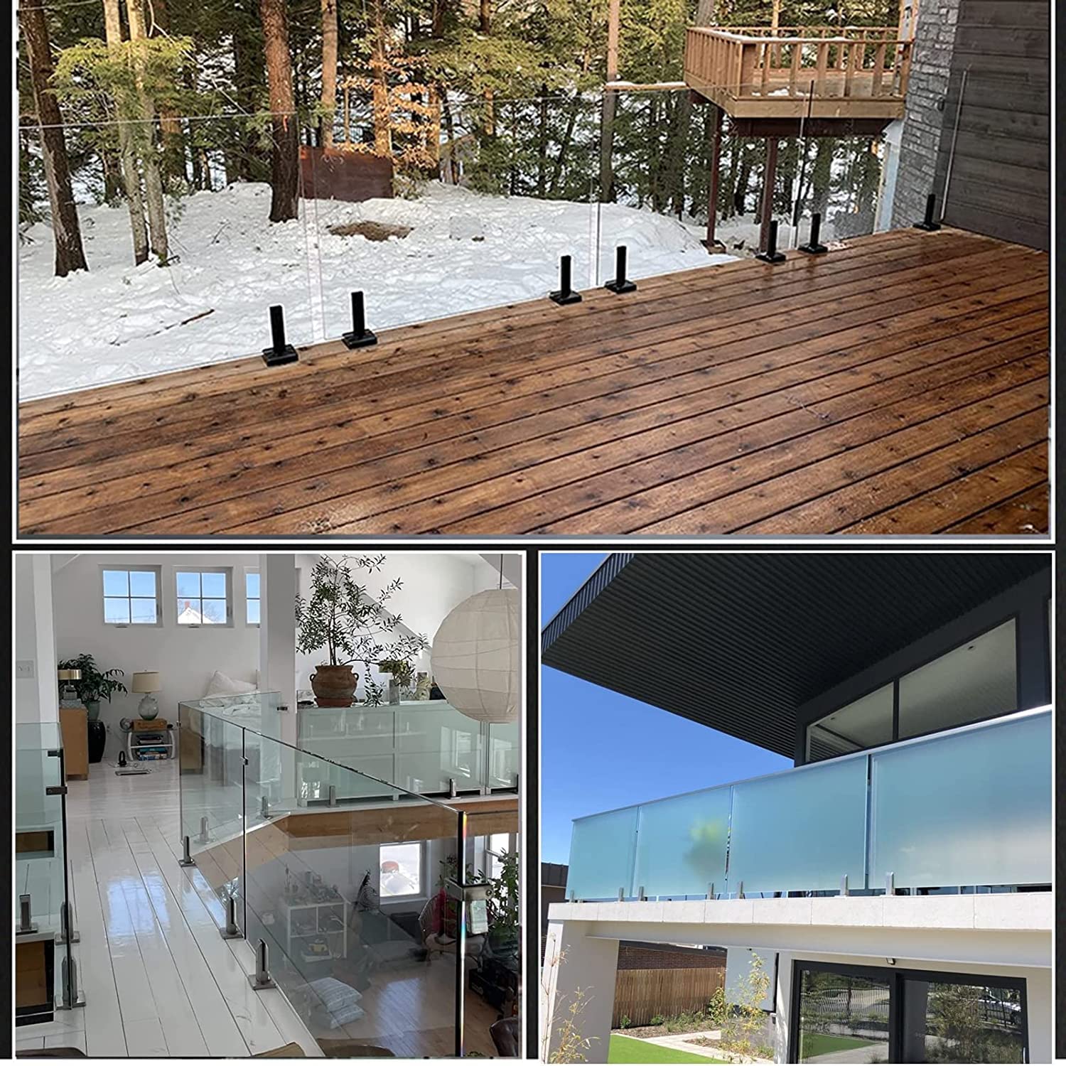 Rieort - Pinzas de cristal para piscina (12 piezas, pinzas de cristal, pinzas de cristal, acero inoxidable, soporte de piso de grifo, resistente, ajustable y fiable