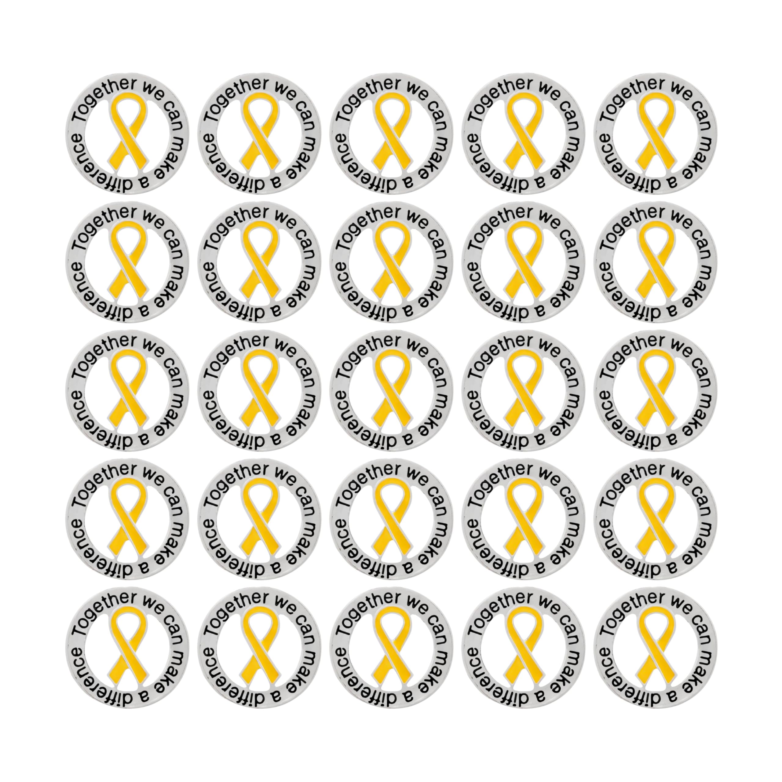 Childhood Cancer Awareness Wholesale Pack/Bulk Pins - Gold Ribbon/Butterfly Pins for Childhood Cancer Awareness - Perfect for Support Groups, Events, Gift-Giving and Fundraising