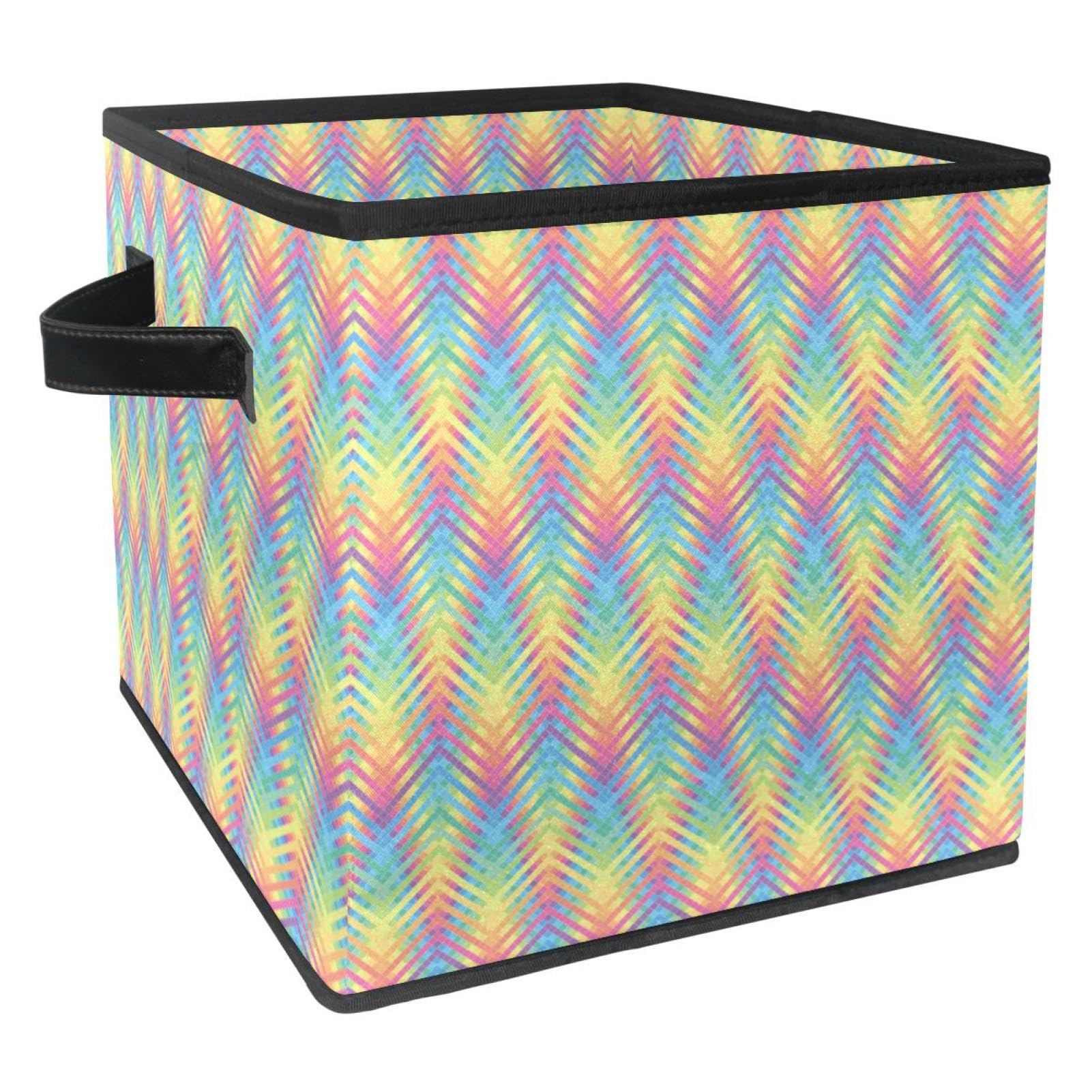 Boîte de rangement pliable à motif vagues fluo cube tissu pour placard