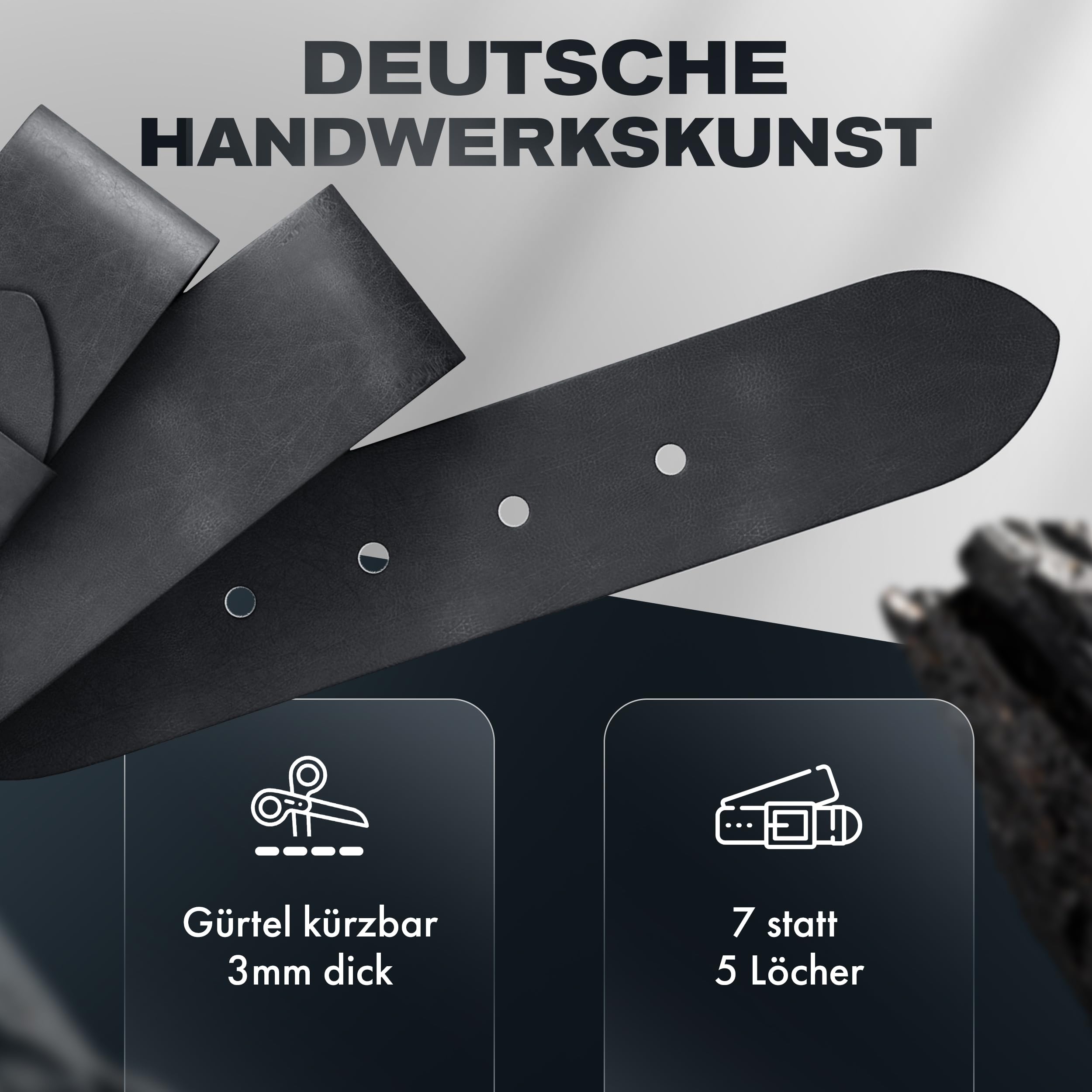 Premium Ledergürtel Herren Made in Germany mit Geschenkbox Echt-Leder Herrengürtel Vollleder - Jeansgürtel 40mm Anzug jeans chino pants