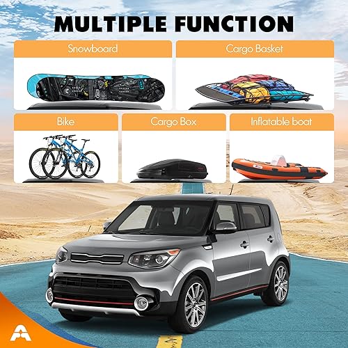 Miniatura 8 de Barras transversales antirrobo compatibles con Kia Soul 2014, 2015, 2016, 2017, 2018, 2019, barras transversales de aluminio resistentes con