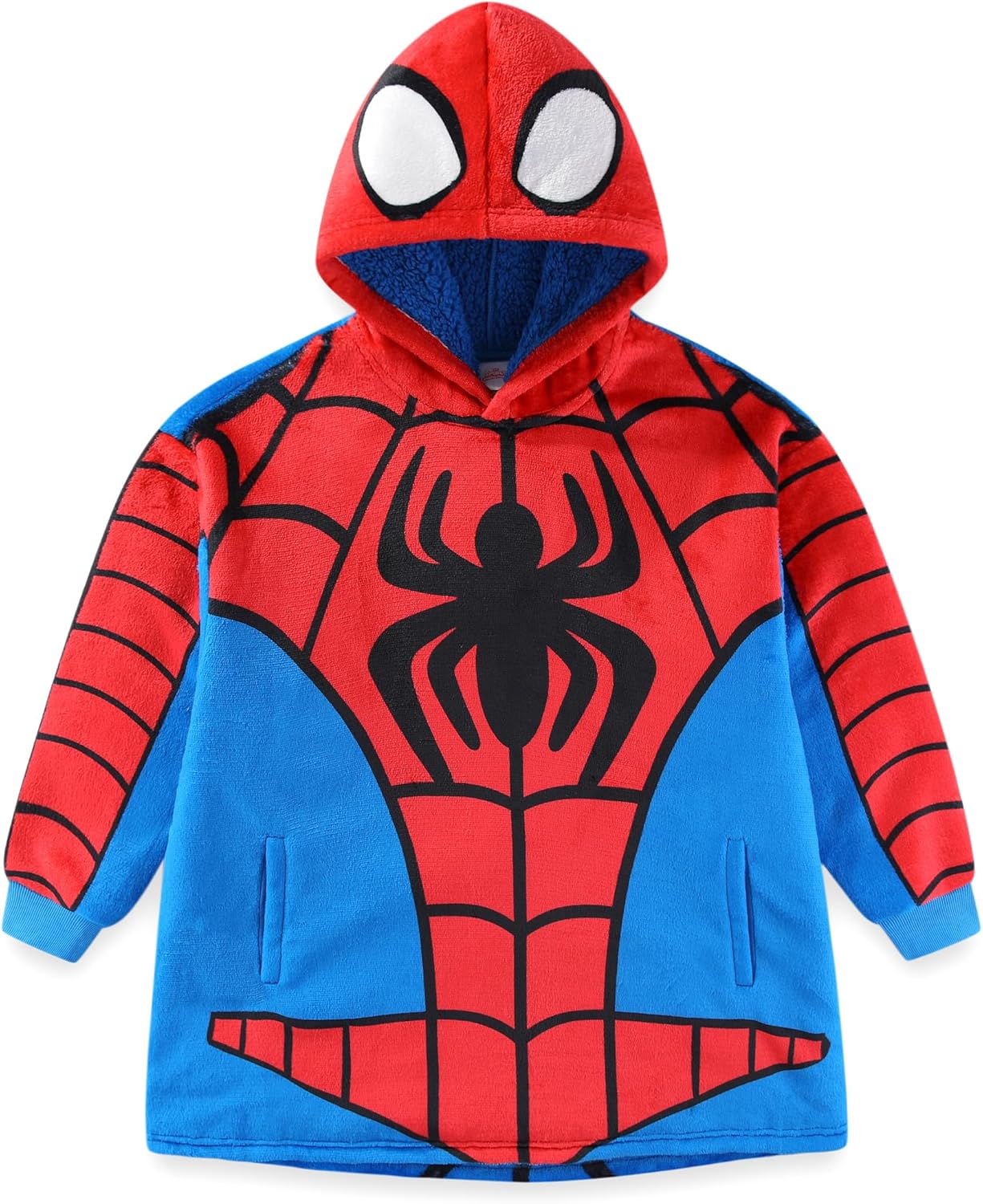 Marvel Spider-Man Boys Sherpa Lined Oversized Hoodie with Pockets for Big Kids One Size (Fits Sizes 4 to 10)