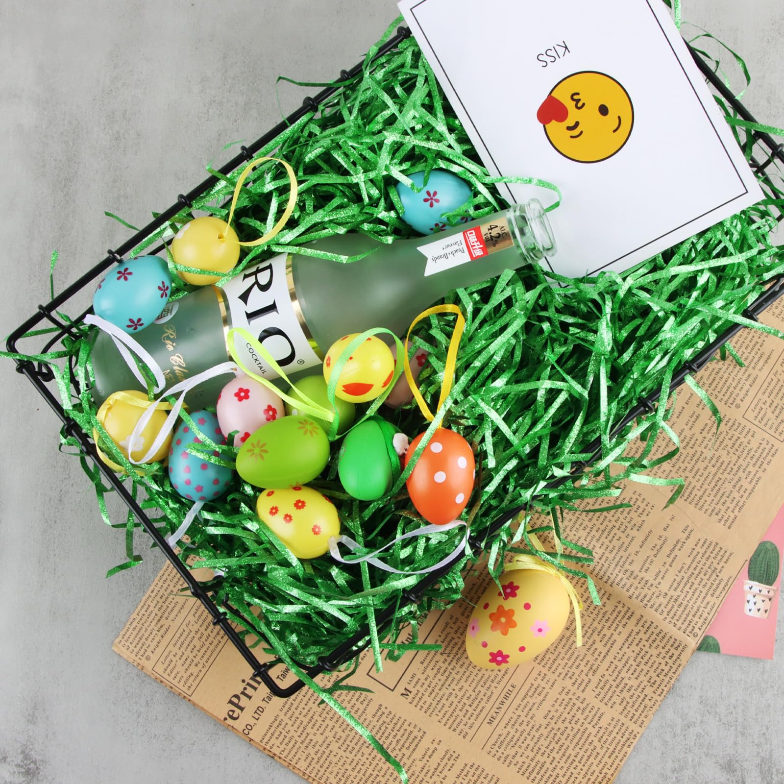 Erba Di Pasqua Carta Tagliuzzata Verde - 200g Per Cesti Regalo, Bomboniere, Decorazione - Foto 4