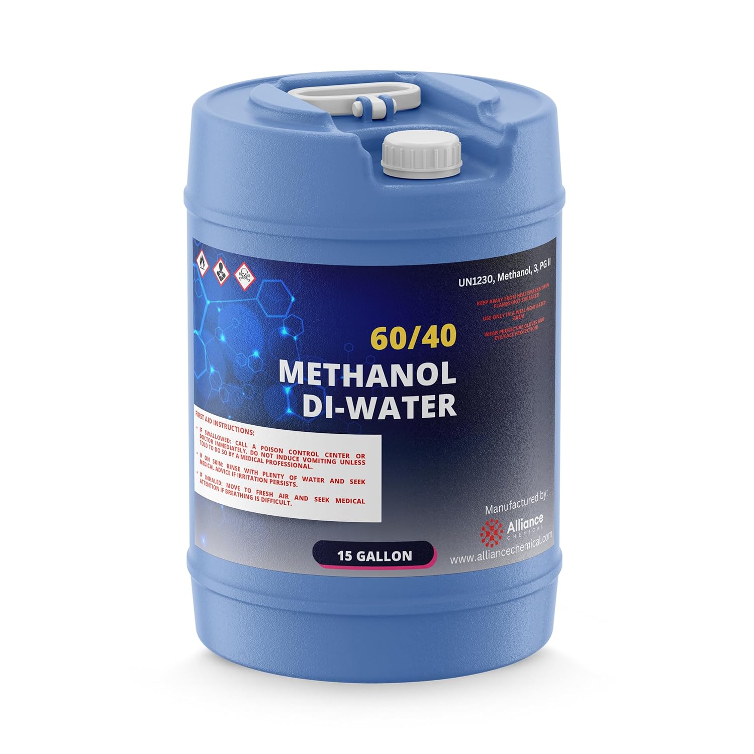 Alliance Chemical 60/40 Methanol/DI Water Solution - 15 Gallon Drum - Freeze Protection & Antifreeze Coolant