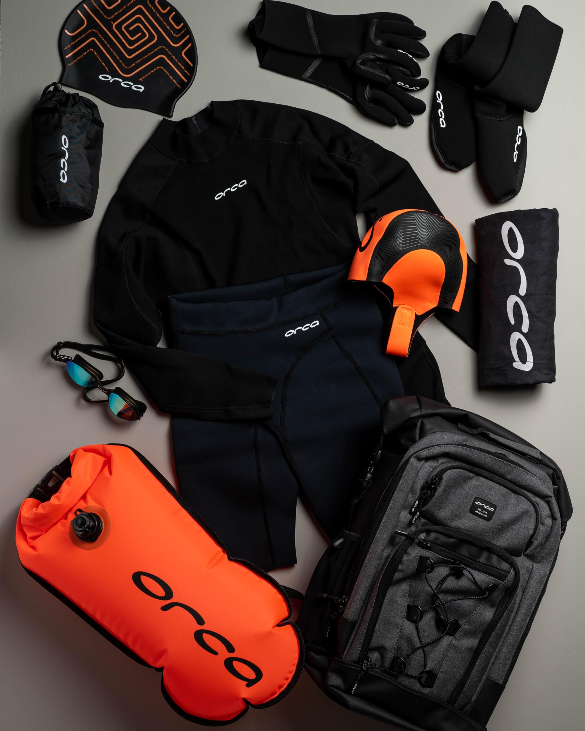 ORCA Open Water Tow Float - Hi-Vis Orange - Imperméable Anti-éclaboussures
