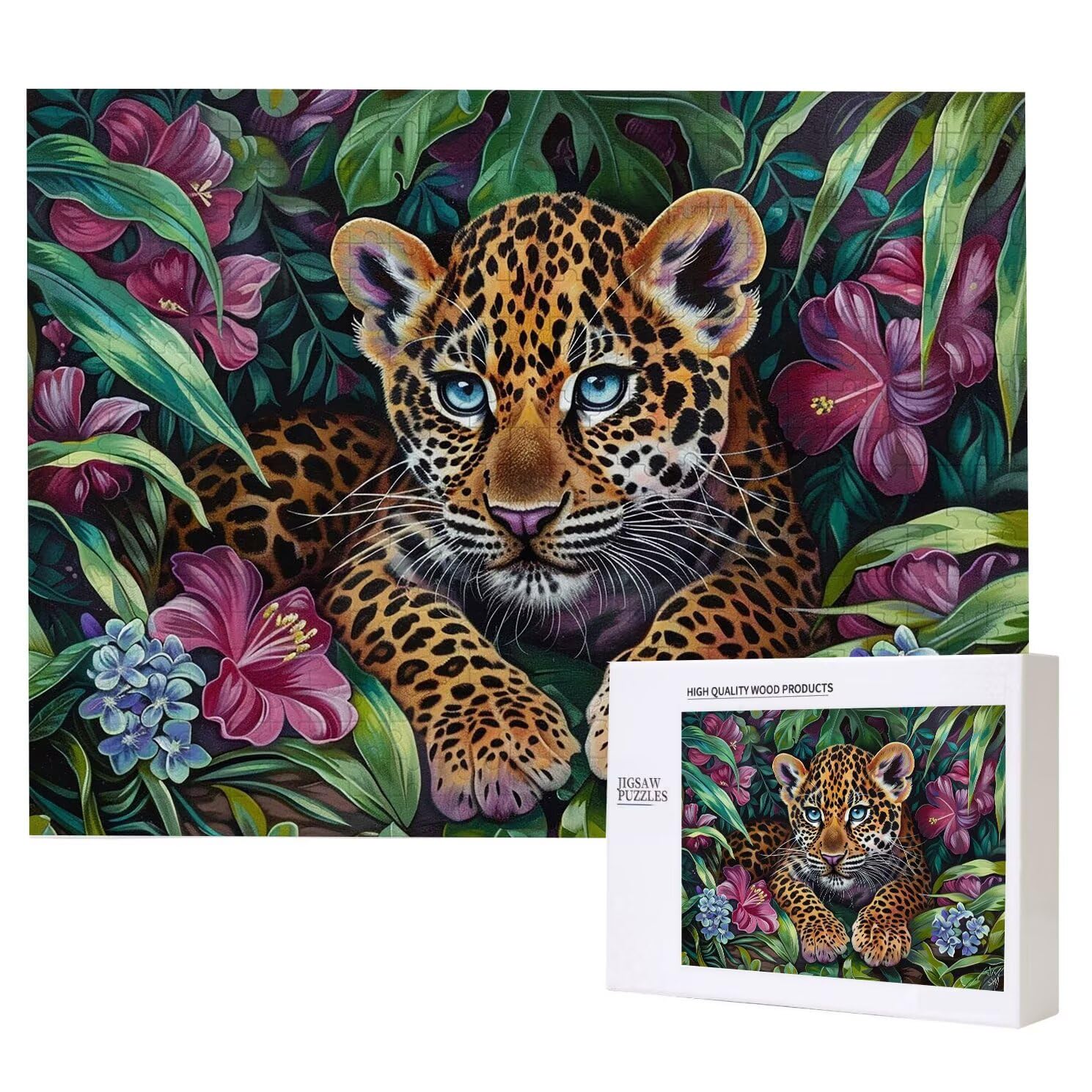 Układanka Jigsaw, 3000 sztuk klasycznych układanek, Leopard Puzzle Rozluźnienie Inteligencja, Mpossible Trudne Puzzle Trudne Trudne Wymagające Puzzle Dorośli Gra Rodzinna, Prezent Miłość Przyjaciel