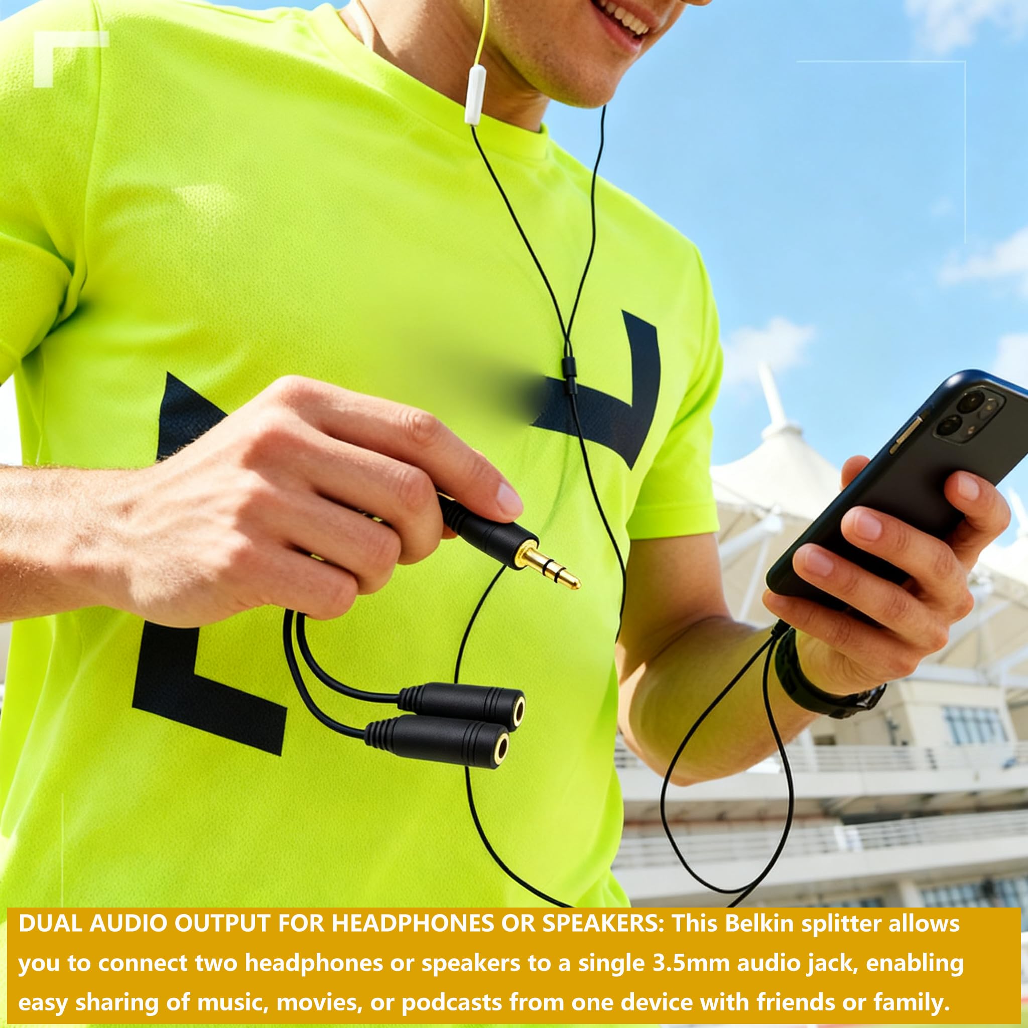 2er-Pack 3,5 mm Audio-Kopfhörer-Splitter – Dual-Hör- und Lautsprecherbuchse Y-Adapter zum Teilen von Musik oder Videos – kompatibel mit iPhone, iPad, Laptops, Tablets und anderen Geräten mit