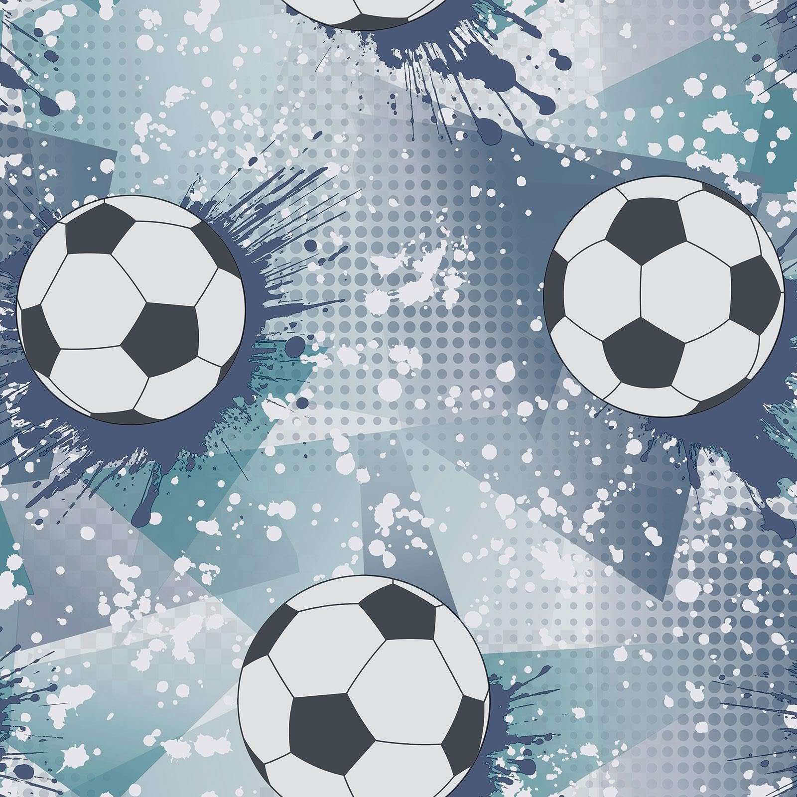 Holden Decor Football Frenzy Navy and Teal Wallpaper - Blue