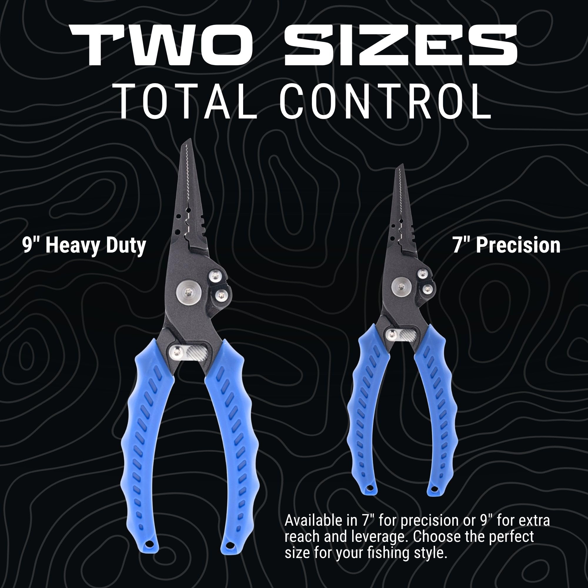 Reaction Tackle Pince de pêche en acier inoxydable de 17,8 cm et 22,9 cm – Pince à anneau fendu ou à bec droit avec coupe-tresse, extracteur de crochet et pince à sertir – Pince de pêche en eau salée