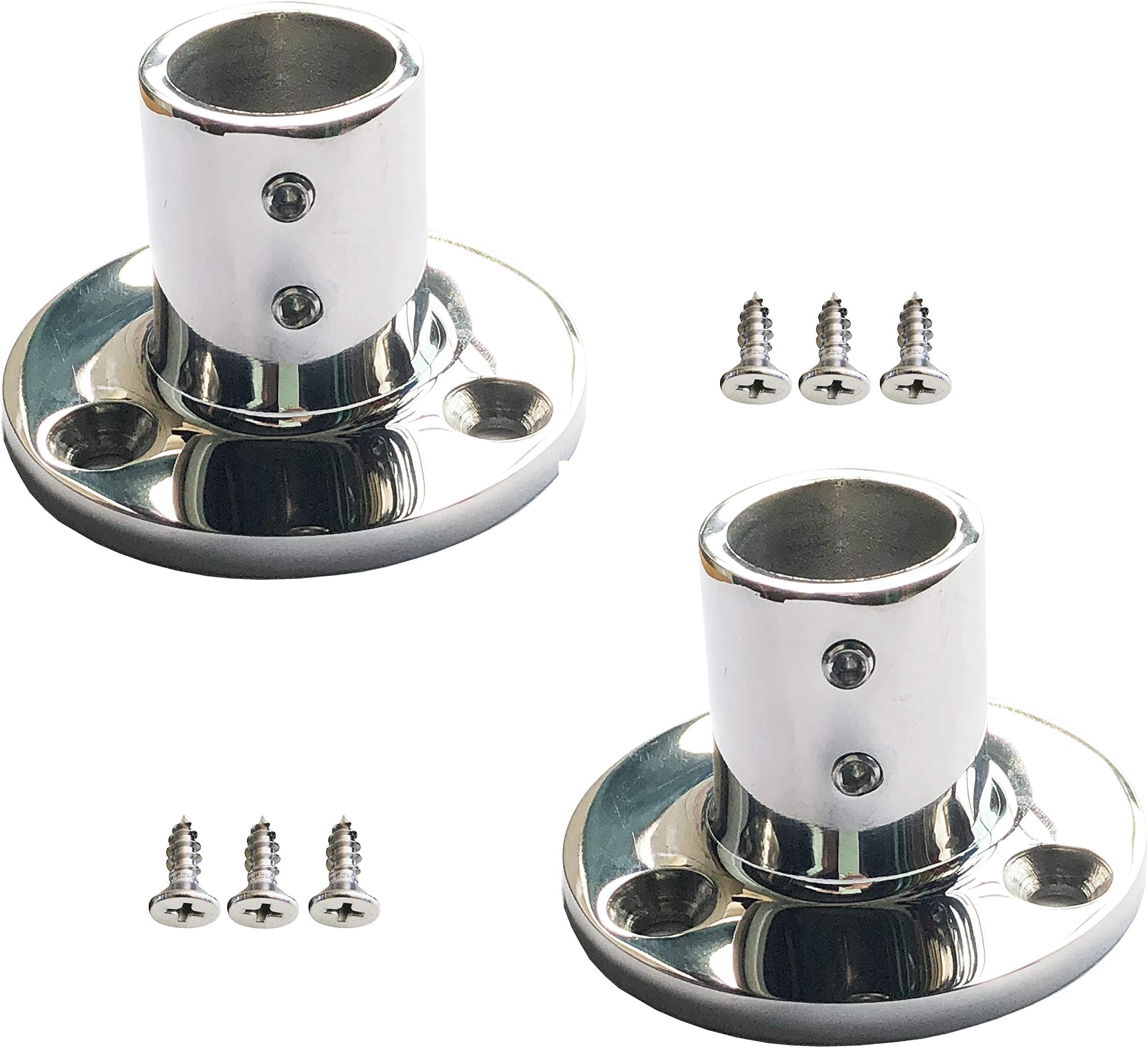 GooMeng 90 Degree Boat handrail Round Base 1" 25mm,Marine 316 Stainless Steel,Boat Hand Rail Fitting(1 Pair)