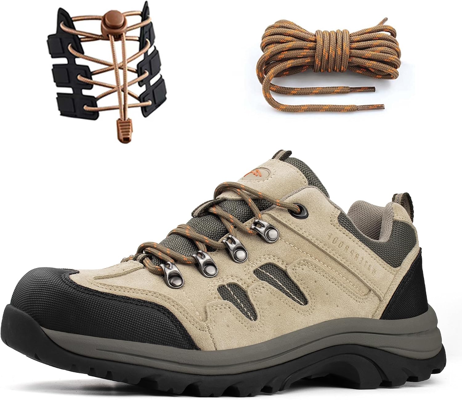 CC-Los Men’s Waterproof Hiking Shoes - Suede Leather Lightweight Breathable Outdoor Trekking