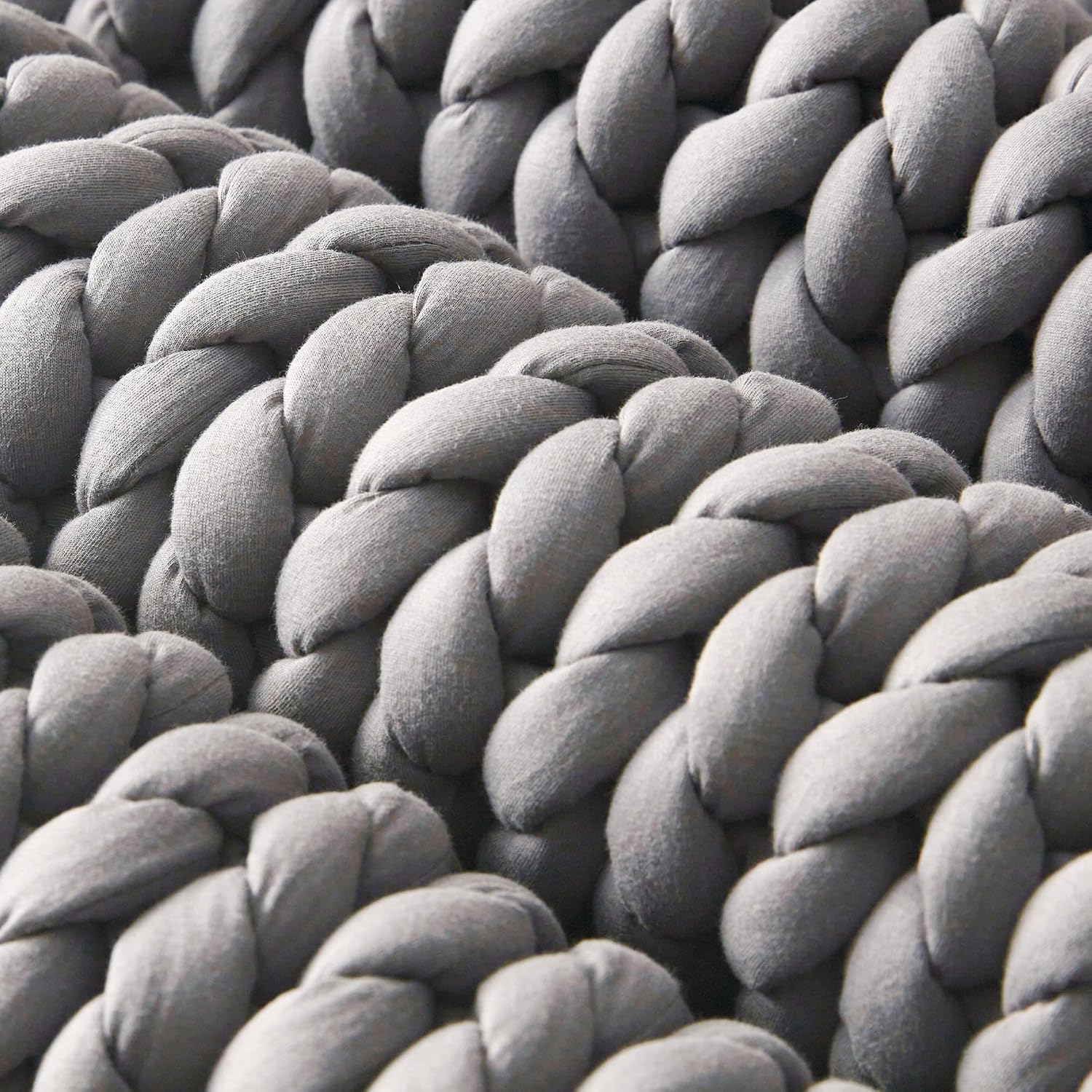 SLEEP ZONE Weighted Blankets for Adults - Chunky Knit Blanket, Cotton Hand Made Heavy Blankets, Cooling Weighted Blanket - Breathable, Machine Washable (Grey, 22 lbs, 80"x90") - Image 7