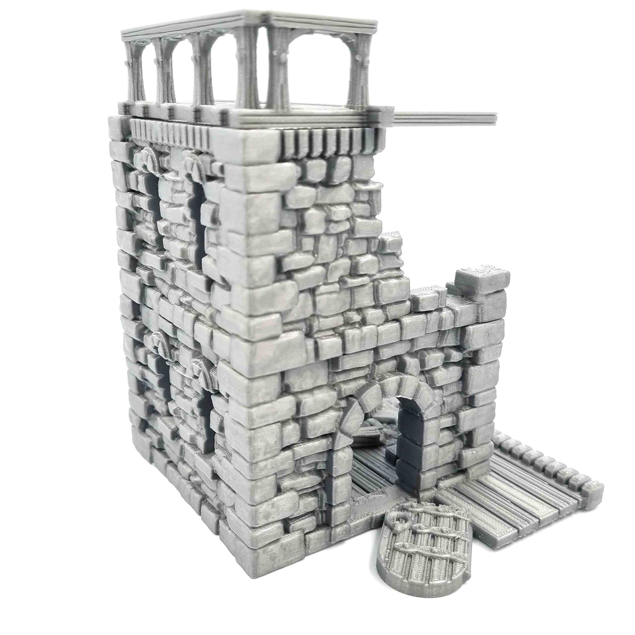 QP3D Uhrenturm – 3D-gedrucktes Fantasy-Gebäude, Ca. 8x8x36 Cm, Für DnD, Warhammer & Tabletop