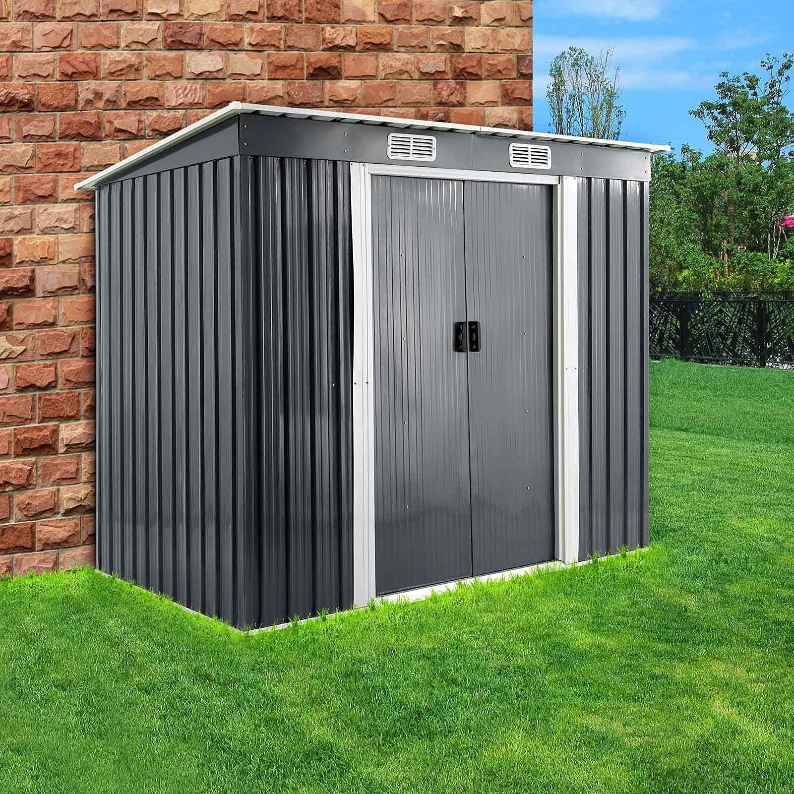 Buy MorNon 7Ft X 4Ft Lockable Garden Shed Outdoor Metal Garden Storage