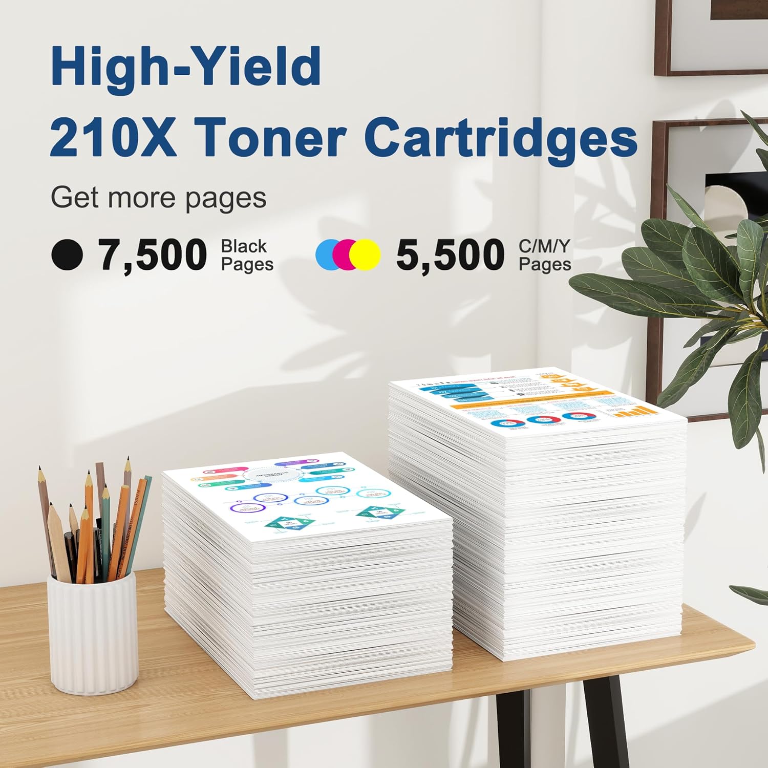 210X Toner Cartridges 4 Pack (with Chip) Compatible for HP 210X 210A Replacement for HP Color Laser Jet Pro MFP 4301fdw 4201dw 4201dn 4301fdn 4301dw Printer (Black/Cyan/Magenta/Yellow)