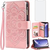 Vista 12 de Asuwish Funda de teléfono para iPhone 11 6.1 con protector de pantalla de vidrio templado y tarjetero de cuero con diseño de flores para tarjetas