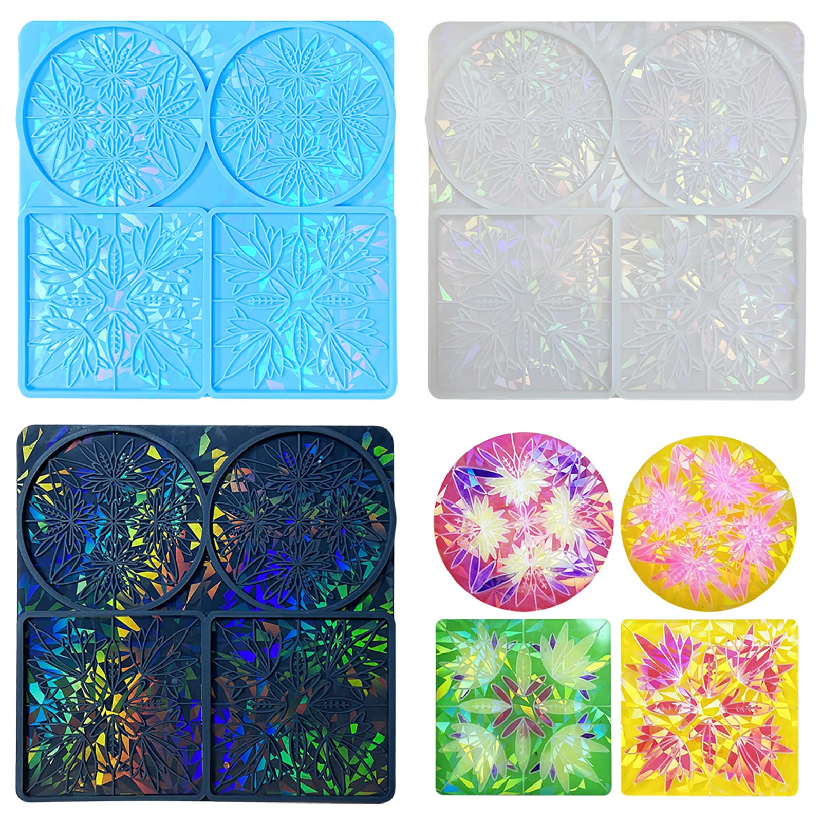 Moldes De Silicona Para Posavasos De Resina Con Diseño Olas - 30x30 Cm, Reutilizables, Fáciles De Desmoldar