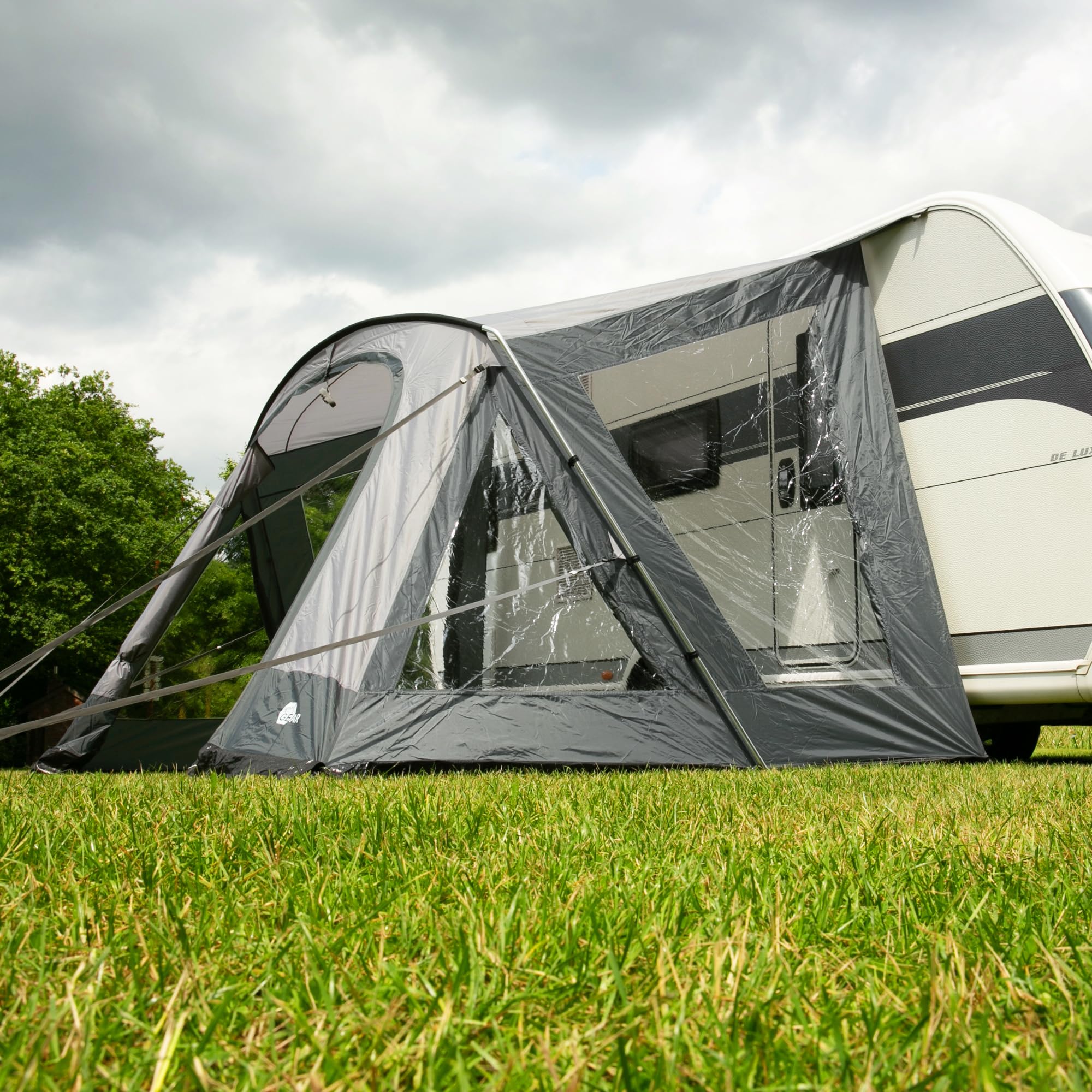 Tenda da Veranda Positano 330 di your GEAR per Roulotte con 4 Finestre e Grande Porta, UV 50+, Struttura in Alluminio, 8,2 m² di Spazio Abitabile, 4 Persone