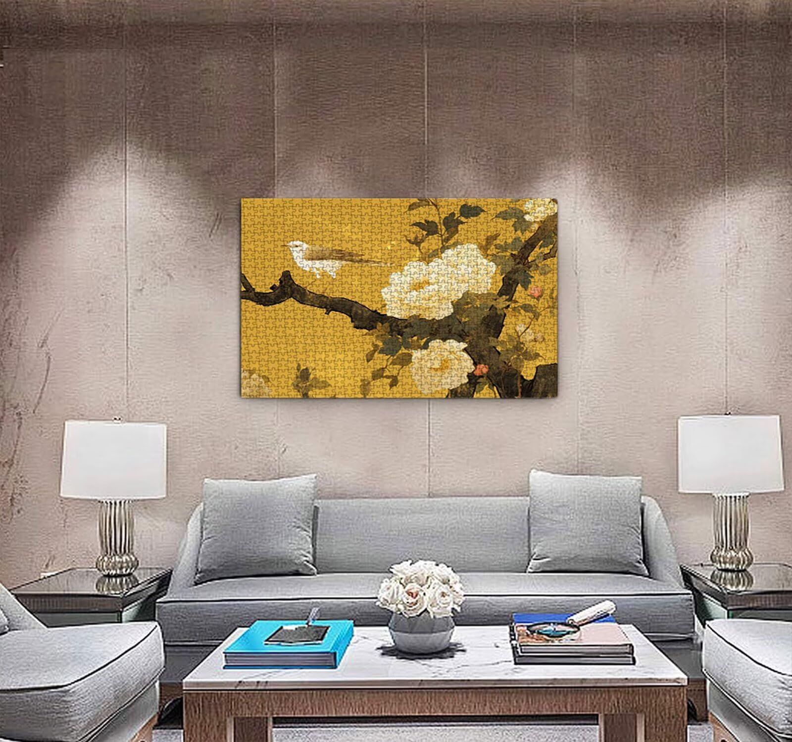 Puzzle dla dorosłych 3000, orientalny kwiat i ptak 3000 elementów puzzle dla dorosłych, klasyczne gry edukacyjne, zajęcia rodzinne, do dekoracji ścian domu, prezent R0KH-144