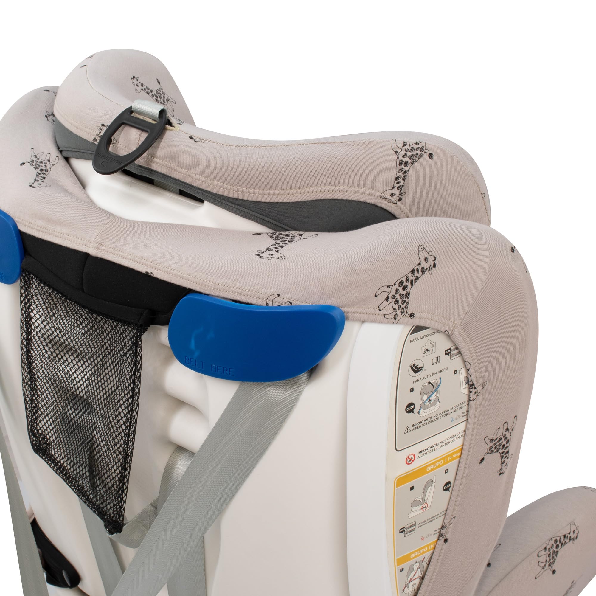 JYOKO Kids Funda de algodón para Silla de Coche Compatible Star Ibaby, Baby Auto Fix NOE (Giraffe)