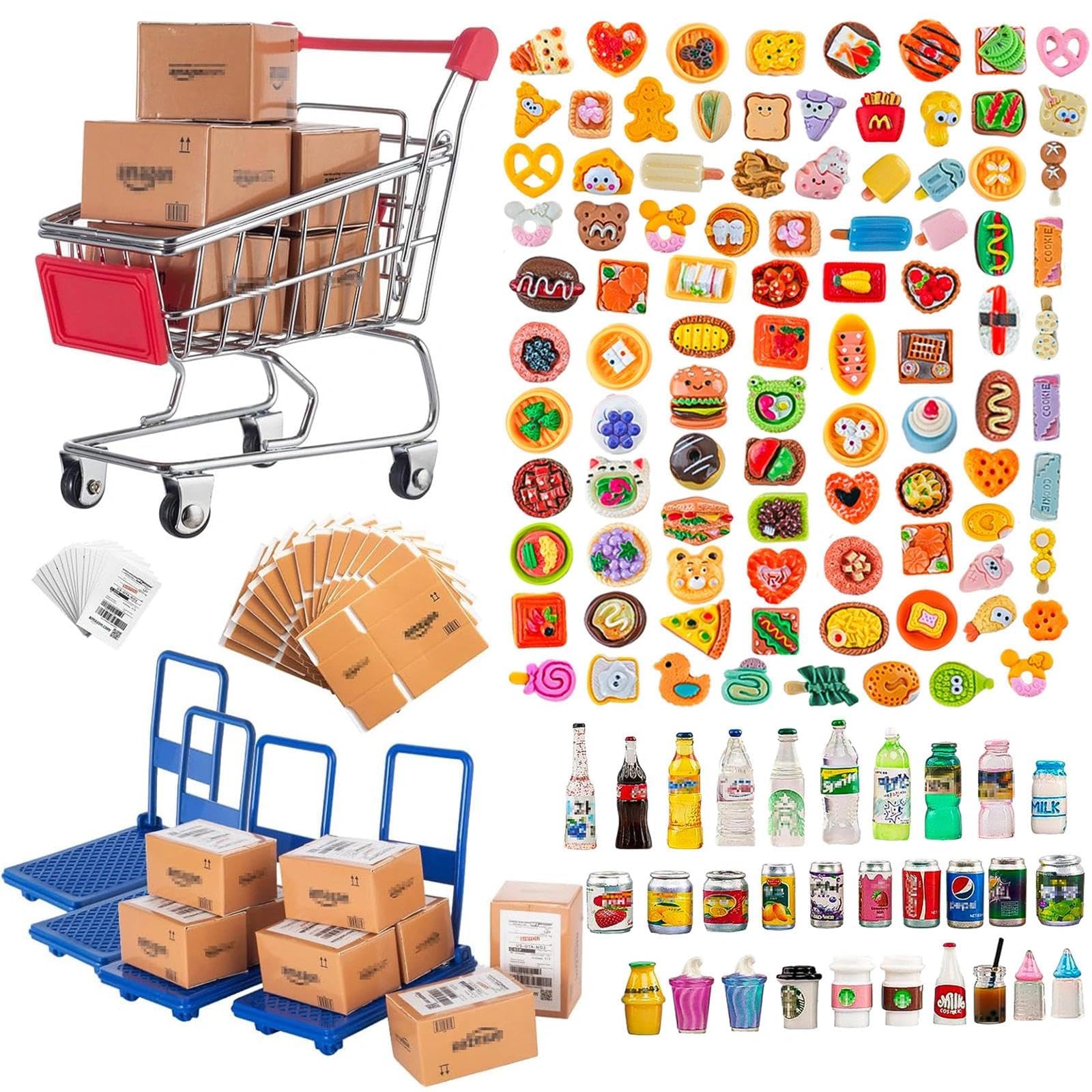 Amazon.com: Vawuz 175PCS Miniature Courier Box Set Shopping Mall