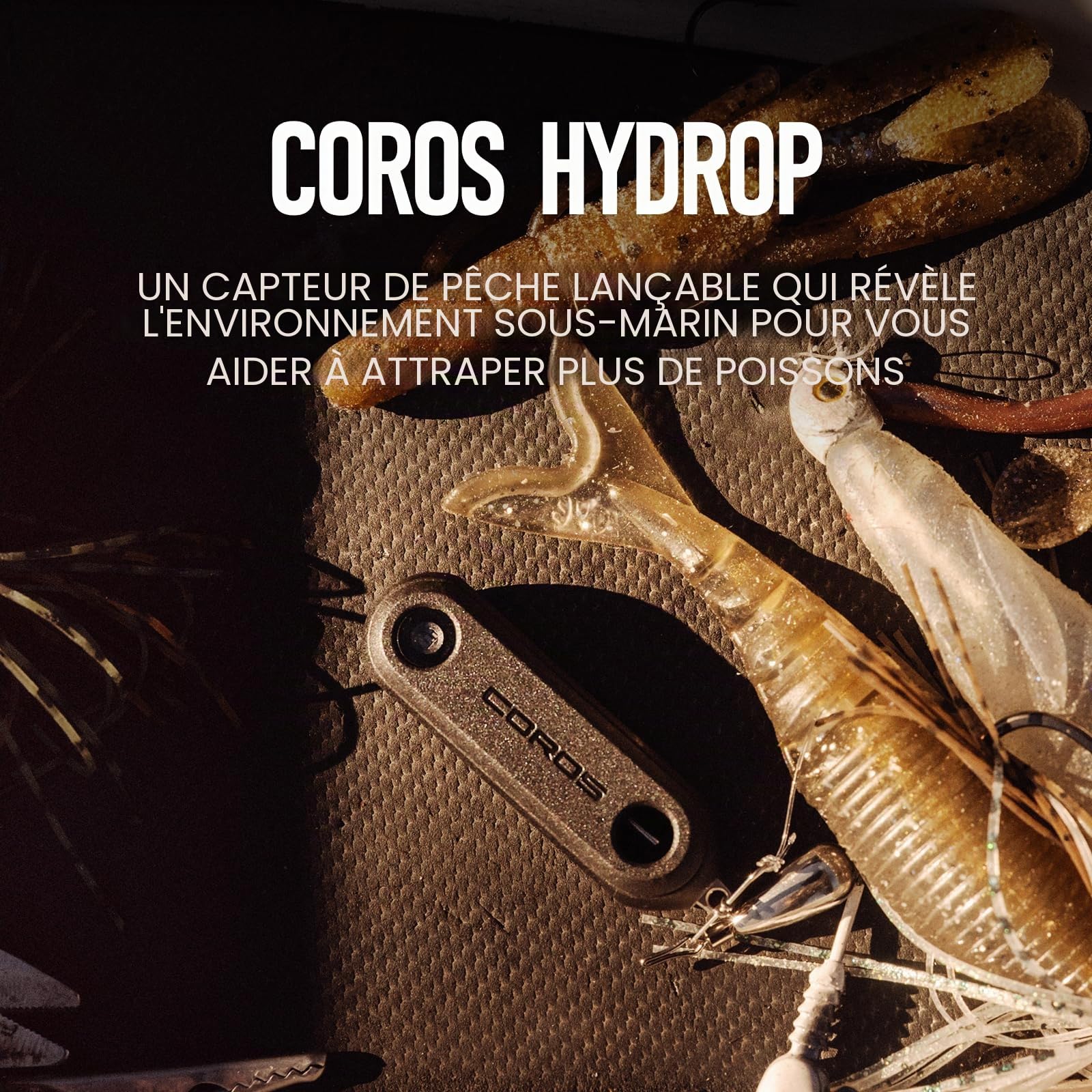 COROS HYDROP Sondeur de pêche - Capteur léger et lançable | Mesure profondeur, température, luminosité et couleur de l'eau, Compatible COROS NOMAD et VERTIX 2S