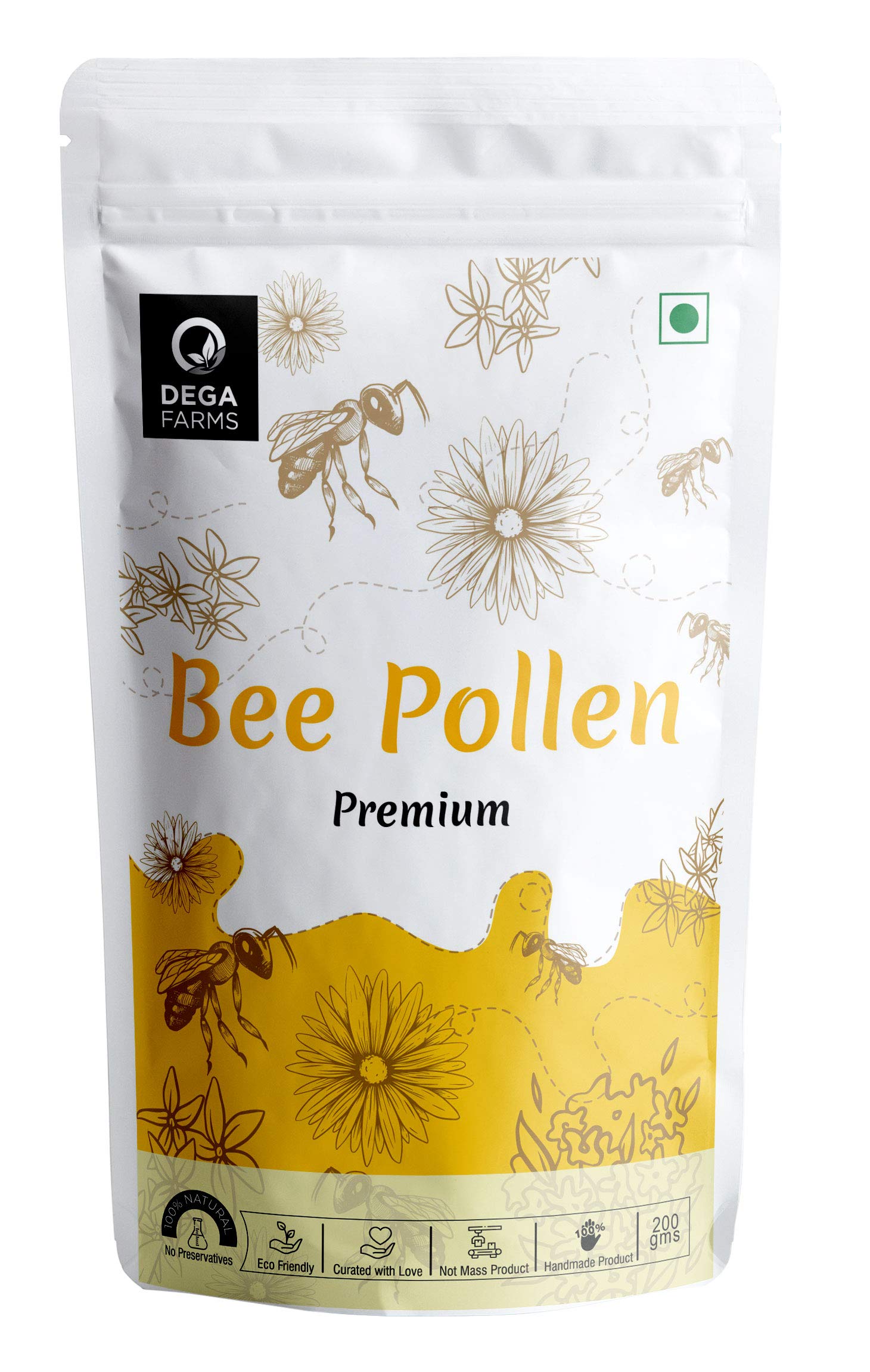 Dega Farms Organic Mustard Bee Pollen Granules Multi Floral Bee Pollen Immunity Booster, Sedex Certified - 200GM (B08GNGGB62) Amazon Price History, Amazon Price Tracker