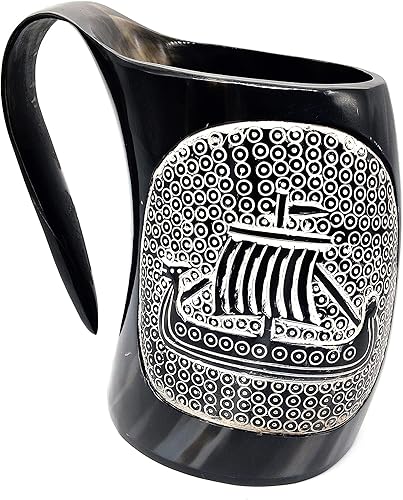 Vista 11 de 5MOONSUN5 HBCUP-573 - Vaso de copa de vino con cuerno vikingo, vaso medieval, vaso de cuerno de buey, vaso de vaso de vaso de cerveza, cerveza