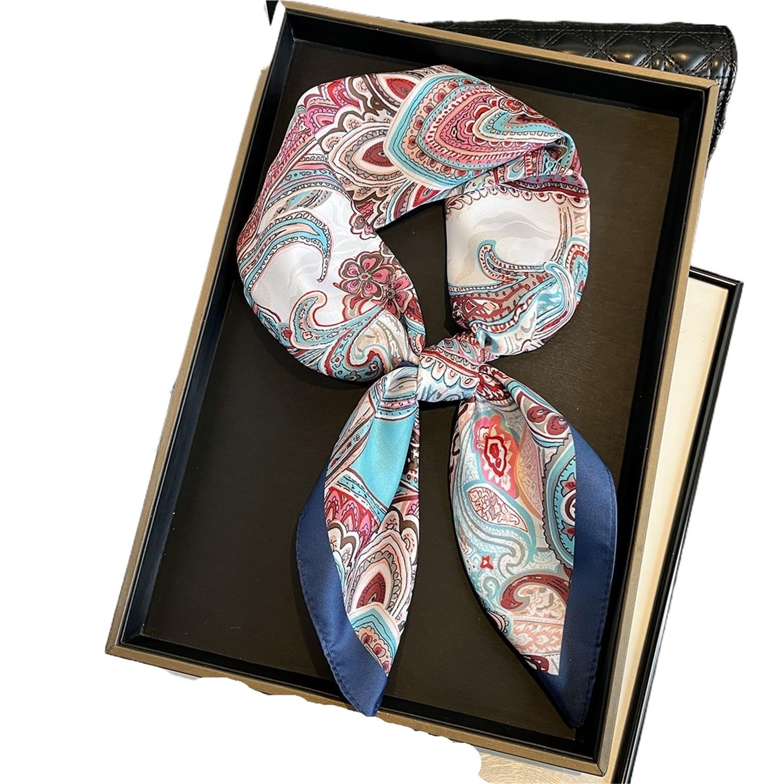 Bufanda de Seda for Mujer, 1 Uds., Bufanda Cuadrada de Seda de imitación, pañuelo de Doble Cara for Mujer, Diademas Estampadas, chales