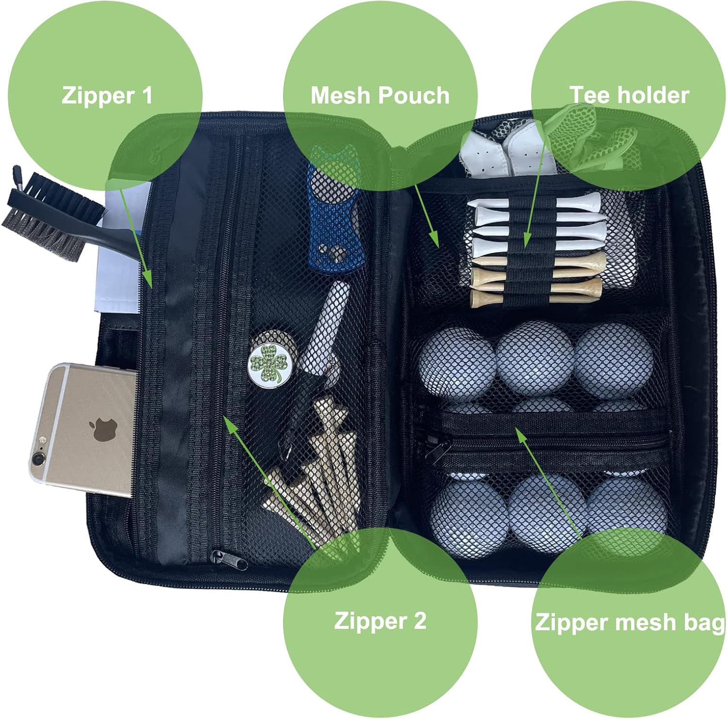 Golf Accessory Bag Organizer for Men - Golf Valuables Pouch - Image 3