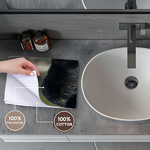 Miniatura 4 de Toalla de mano 3D Rose Black Bear hembra con dos cachorros, parque nacional de montañas ahumadas, 15 x 22 pulgadas