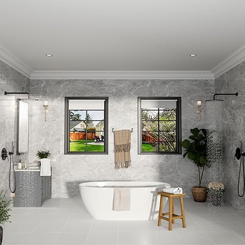 Vista 49 de CASAINC Juego combinado de cabezal de ducha tipo lluvia de 10 pulgadas, cabezal de ducha de lluvia de lujo con rociador de mano montado en la pared