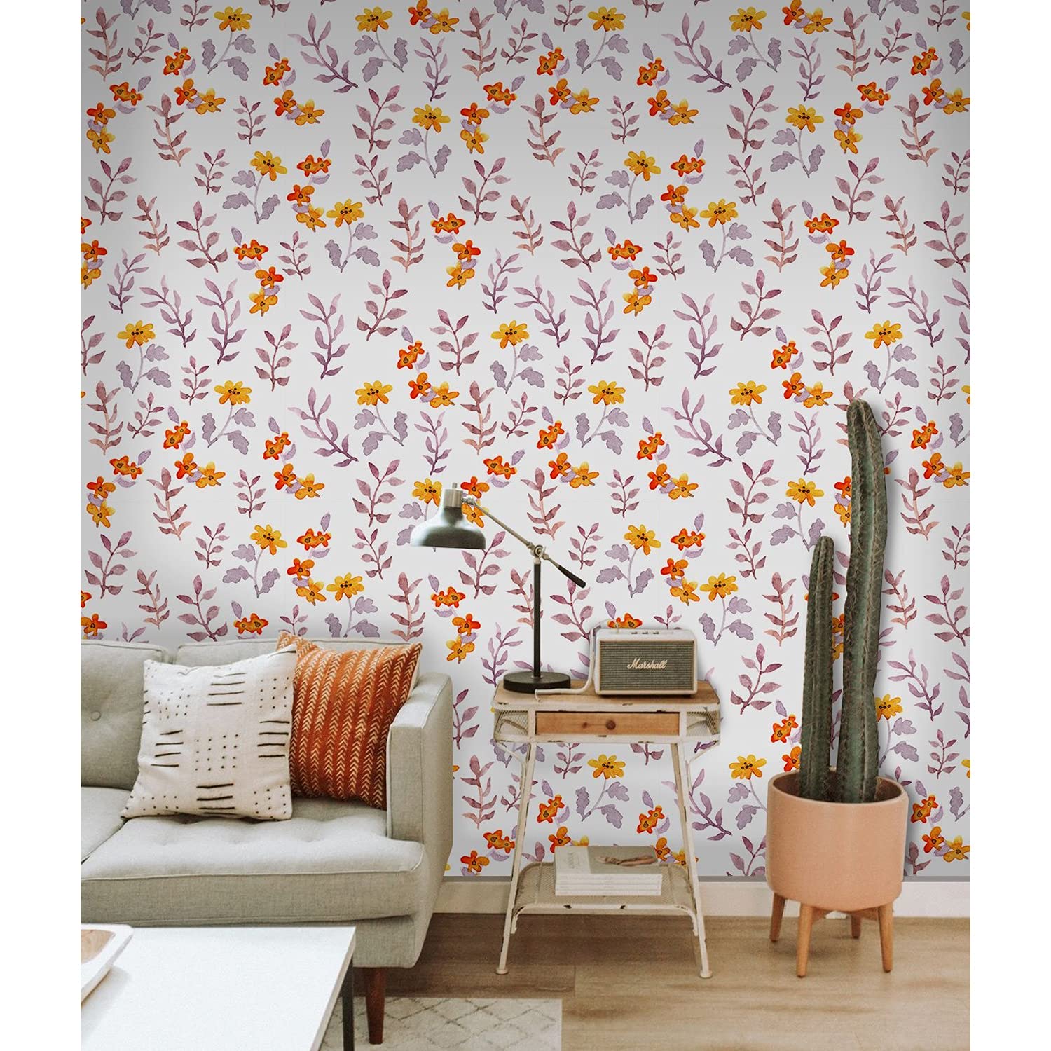 Fotomurale autoadhesivo tapar imperfecciones pared papel pintado flores