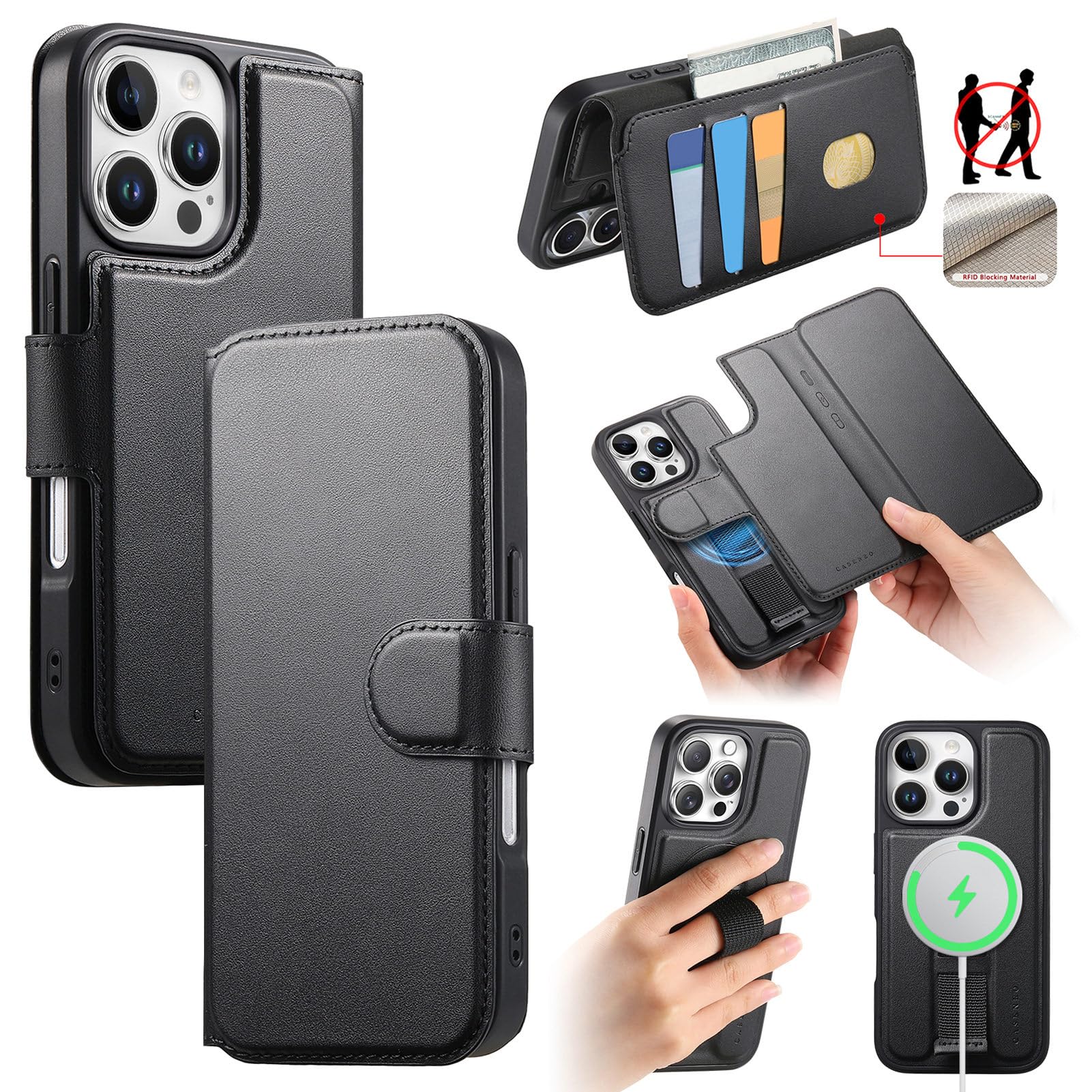 Funda iPhone 16 Pro Max de 6.9 pulgadas magnética desmontable con RFID 8