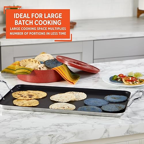 Miniatura 8 de Imusa Plancha antiadherente de doble quemador de 20 pulgadas color negro