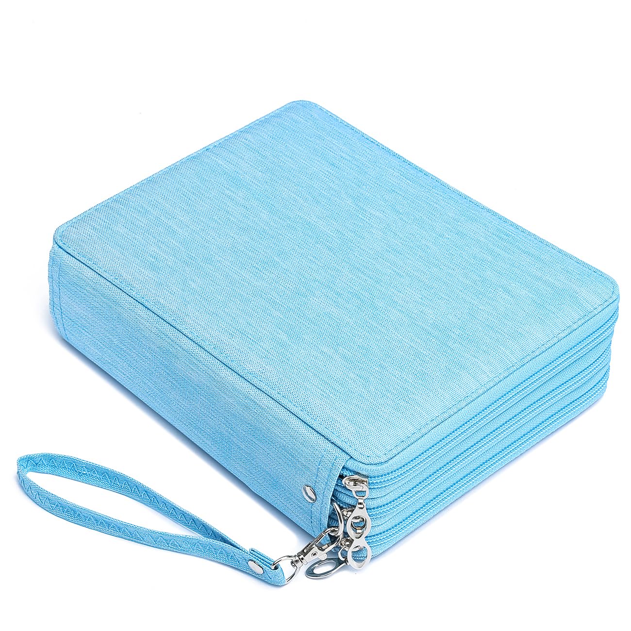 YOUNGCOL Deluxe Oxford Fabric Colored Pencil Case - 120 Slots Pencil Holder with Handle Strap Large Capacity Pencils Box