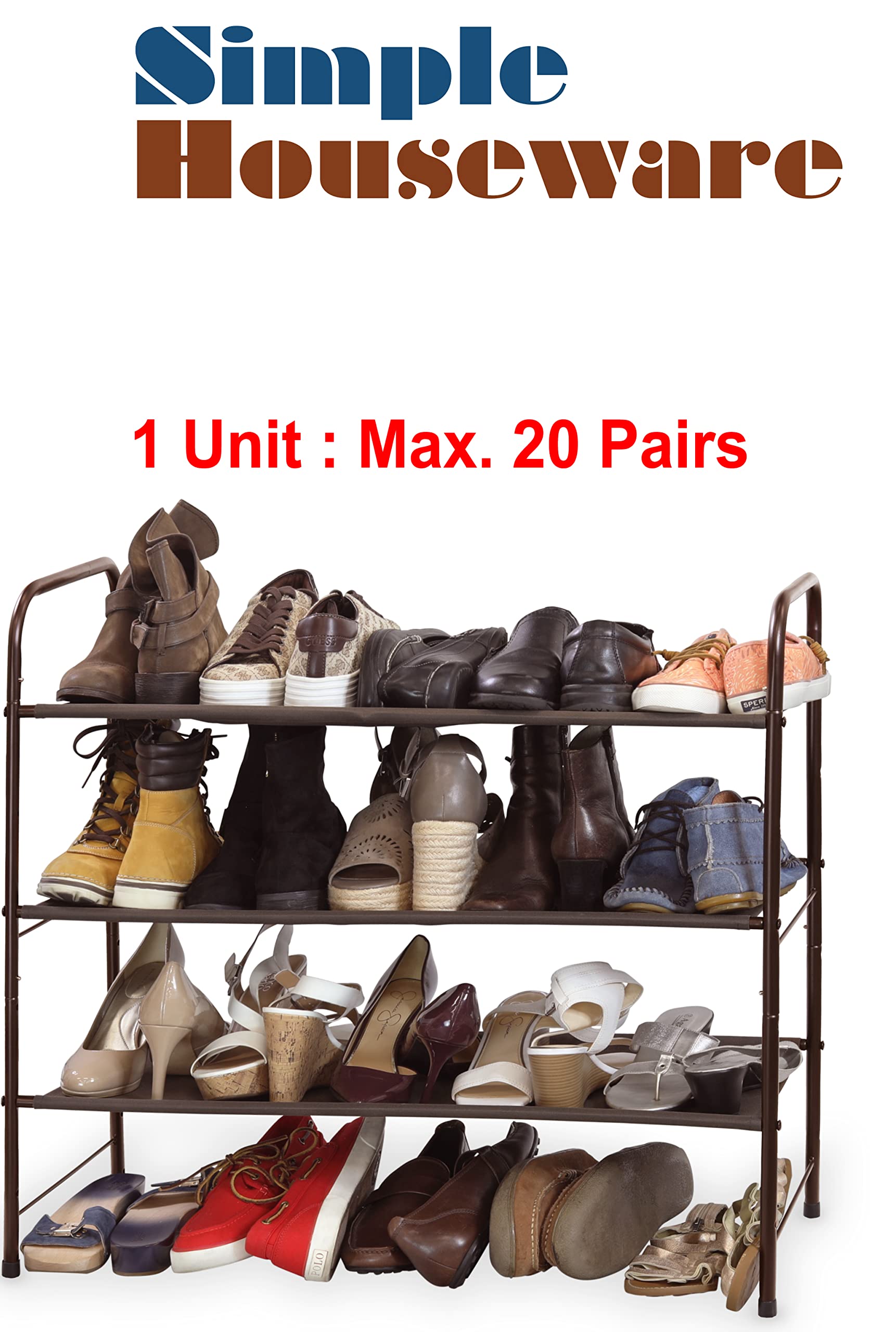 Simple Houseware 3Tier Shoe Rack Storage Organizer 12Pair / 20Pair