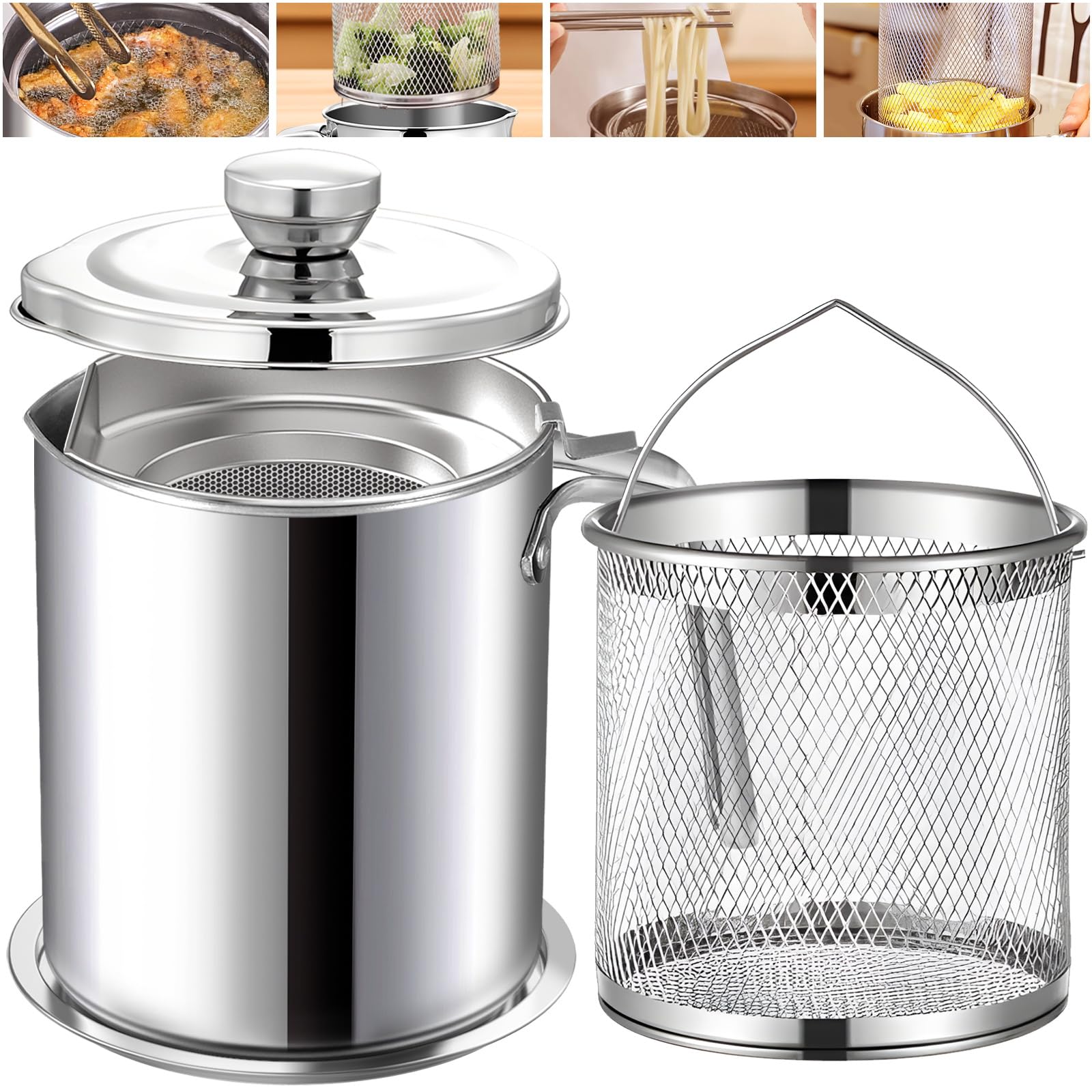 Amazon.com: Chihee Grease Container Deep Fryer 2 in 1