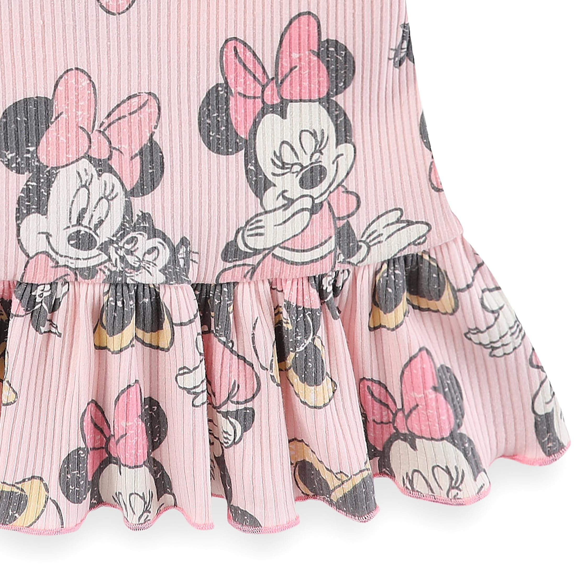 Disney Minnie Mouse - Conjunto de 2 piezas de playera acanalada y pantalones cortos para recién nacidos y bebés
