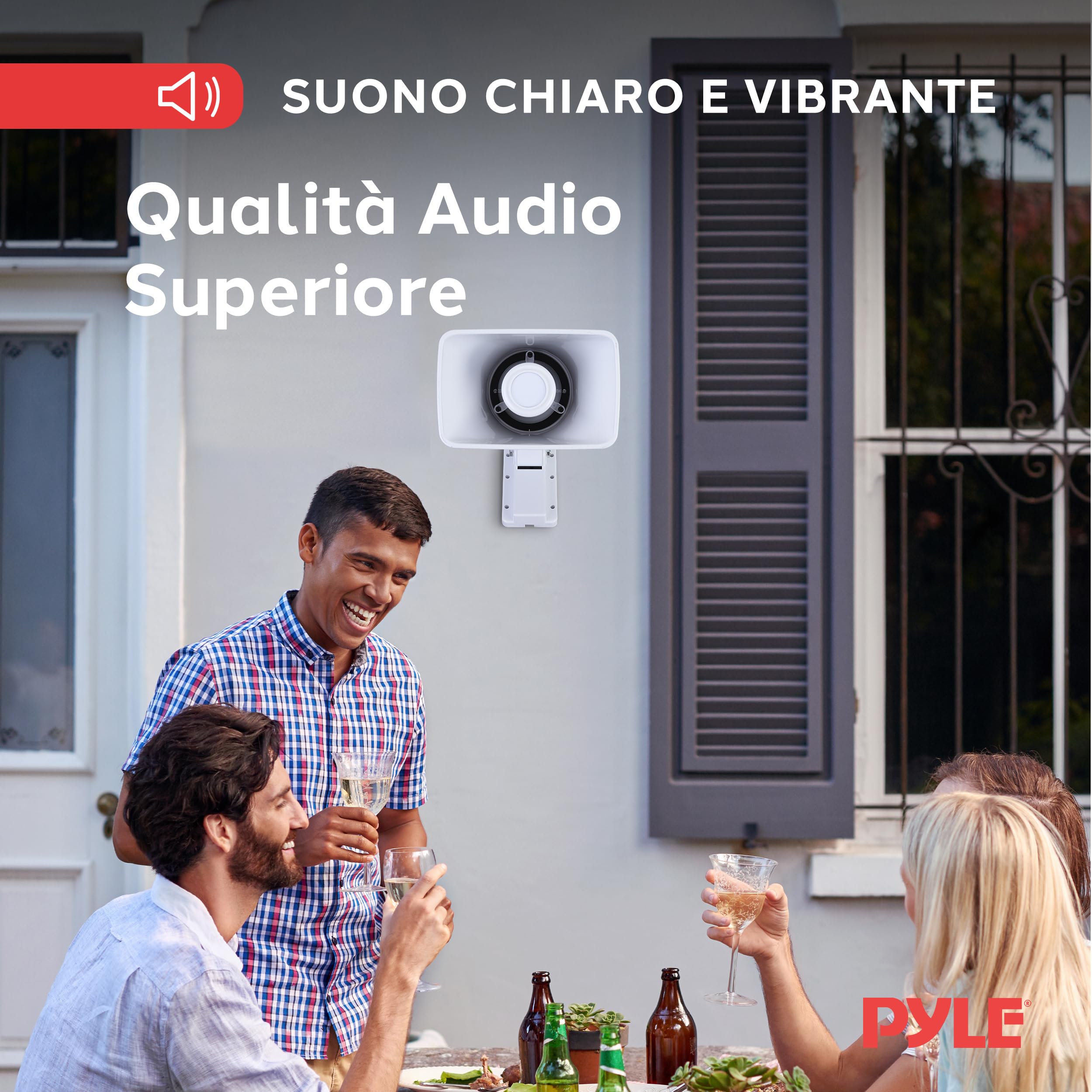 Pyle Cassa Audio Altoparlante PA Interno/Esterno 15 cm 8 Ohm 50 Watt Picco con Staffa, Speaker con Accessori Inclusi, Bianco