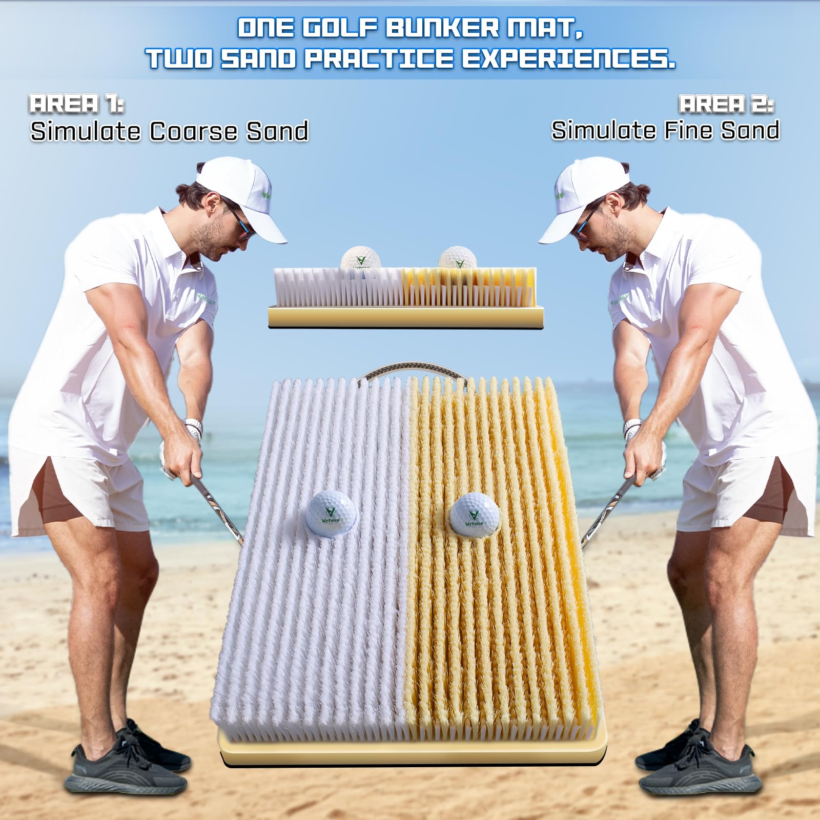 MyVoice Golf Bunker Mat - Realistic Up and Down Sand Chipping