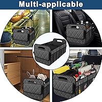 Vista 88 de Deosk - Organizador de auto para SUV, almacenamiento de maletero con 6 bolsillos grandes con poliéster impermeable, accesorios de auto