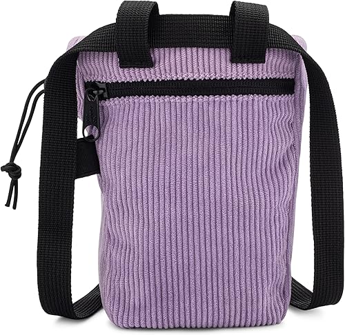 Miniatura 2 de Bolsa de tiza vintage de pana para escalada en roca, cubo de tiza para bouldering con cinturón y bolsillo con cremallera - Equipo de escalada