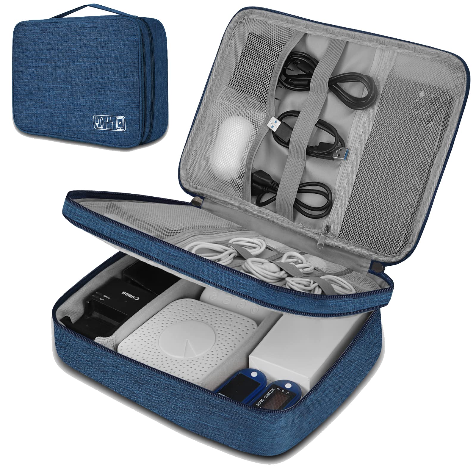 Borsa Accessori Elettronici, Elettronica Viaggio Borsa Custodia Cavi Organizzatore per Caricatore Portatile, Chiavetta USB, Auricolare, Scheda SD,Power Bank, Hard Disk, 1 CONFEZIONE