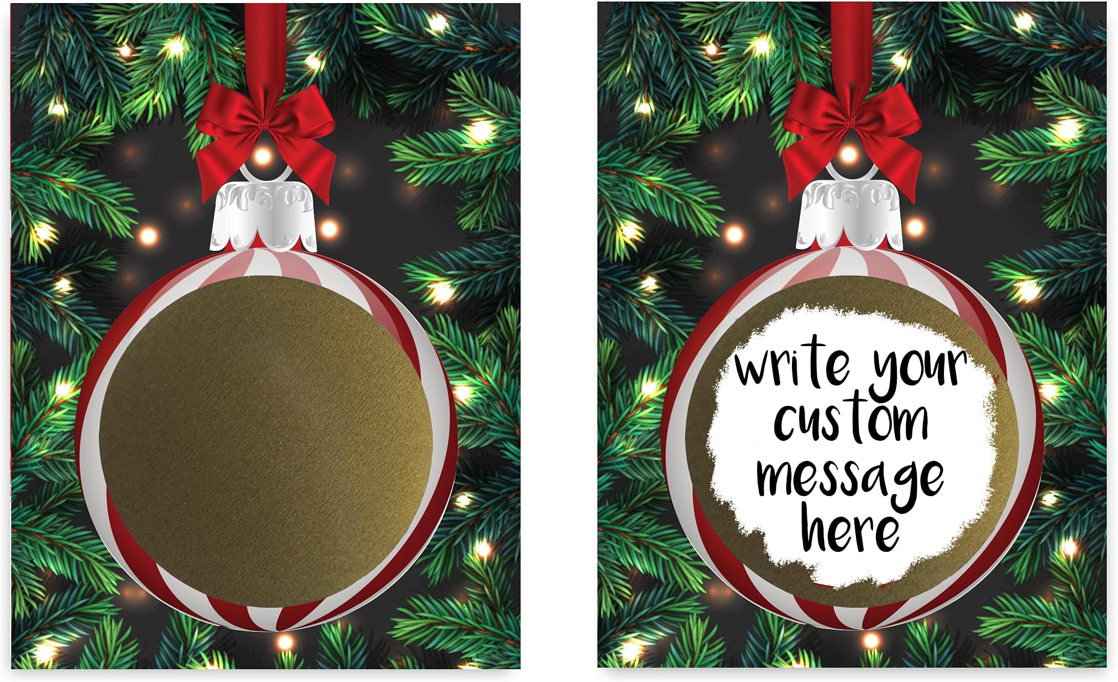 My Scratch Offs20 Pack Christmas Tree Ornaments White Elephant DIY Scratch Off Cards & Stickers for Christmas Games, Gift Tags, Scavenger Hunt