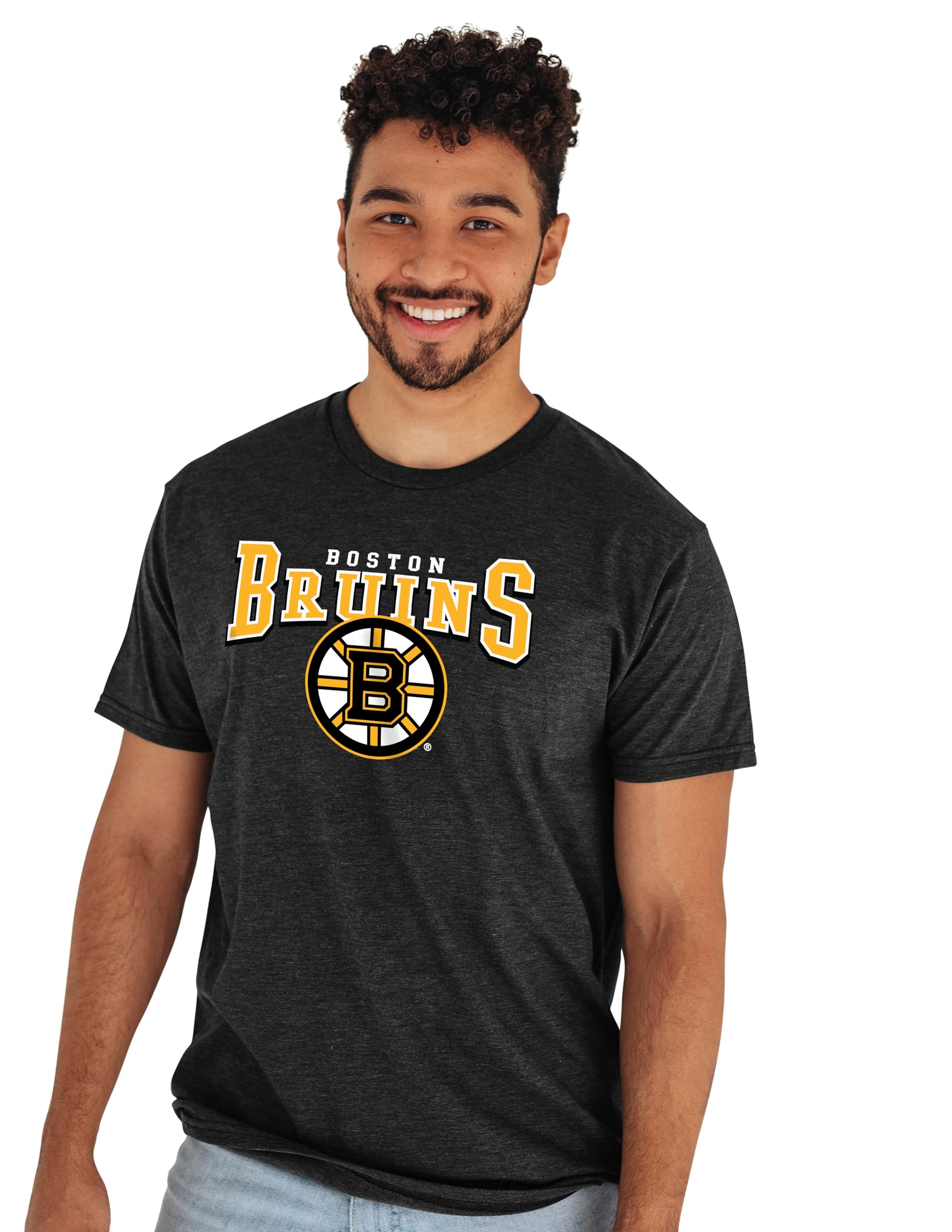Blue 84 NHL Unisex-Adult NHL Officially Licensed T-Shirt Heathered Black
